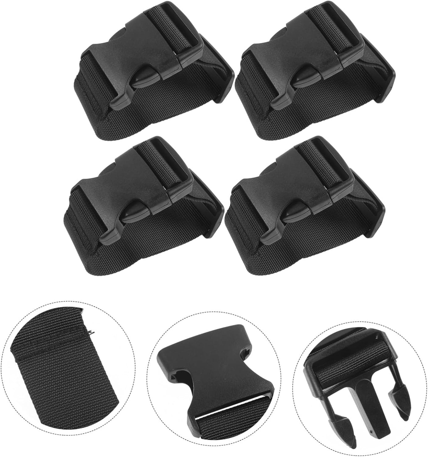 TOVINANNA 4Pcs Adjustable Luggage Connection Straps for Suitcase Travel Luggage Connector Straps to Add Backpack Bag Material image number 4