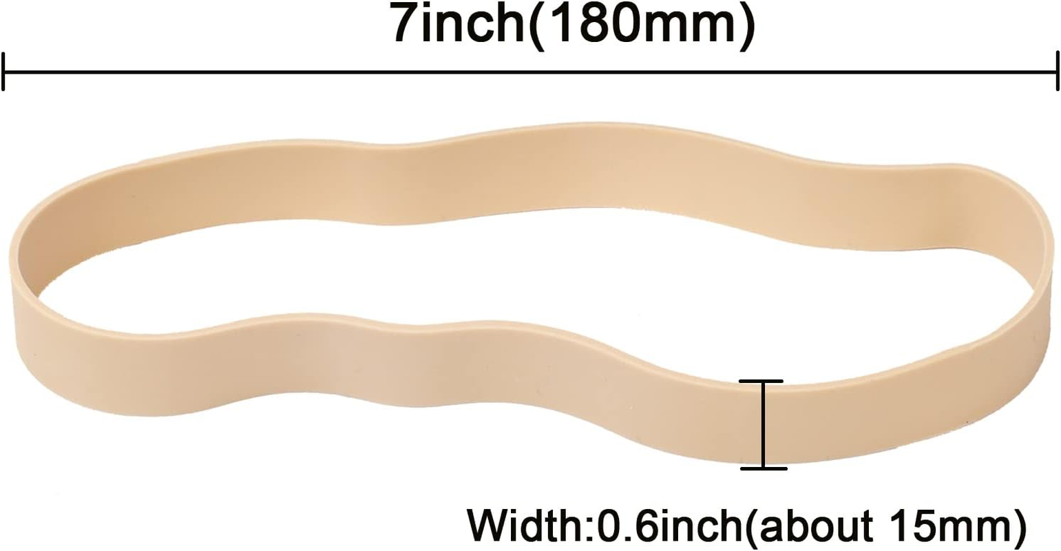 Rubber Bands Size#107 Beige 20PCS Heavy Duty Big Wide Rubber Band Elastic Bands for Office Supplies