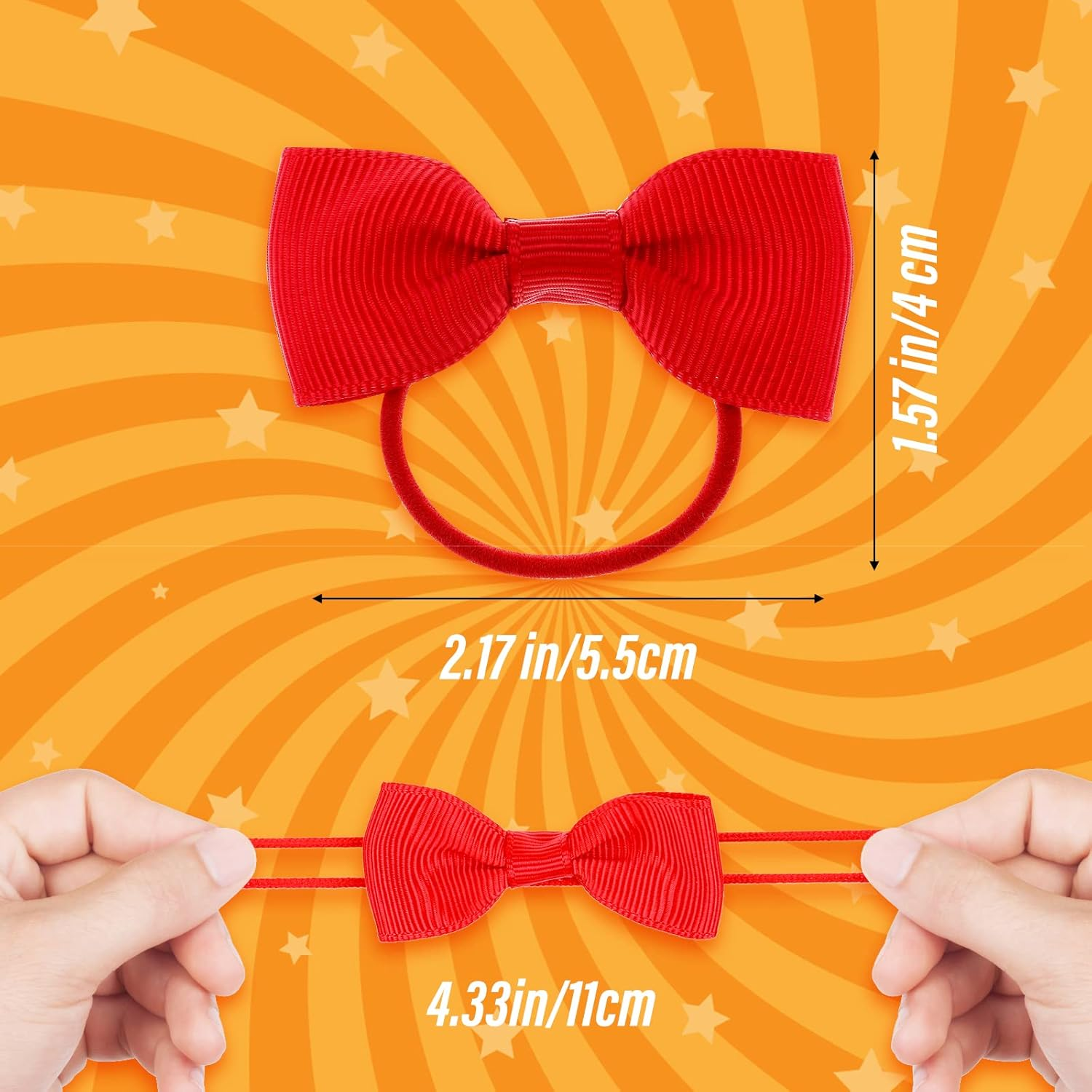 WLLHYF 10 Pieces Hair Ties Bows Rubber Bands Elastics Ponytail Holders Scrunchies Thin Ribbon Cheer Cheerleading Head Styling Accessories for Small Kids Baby Toddlers Girls image number 1