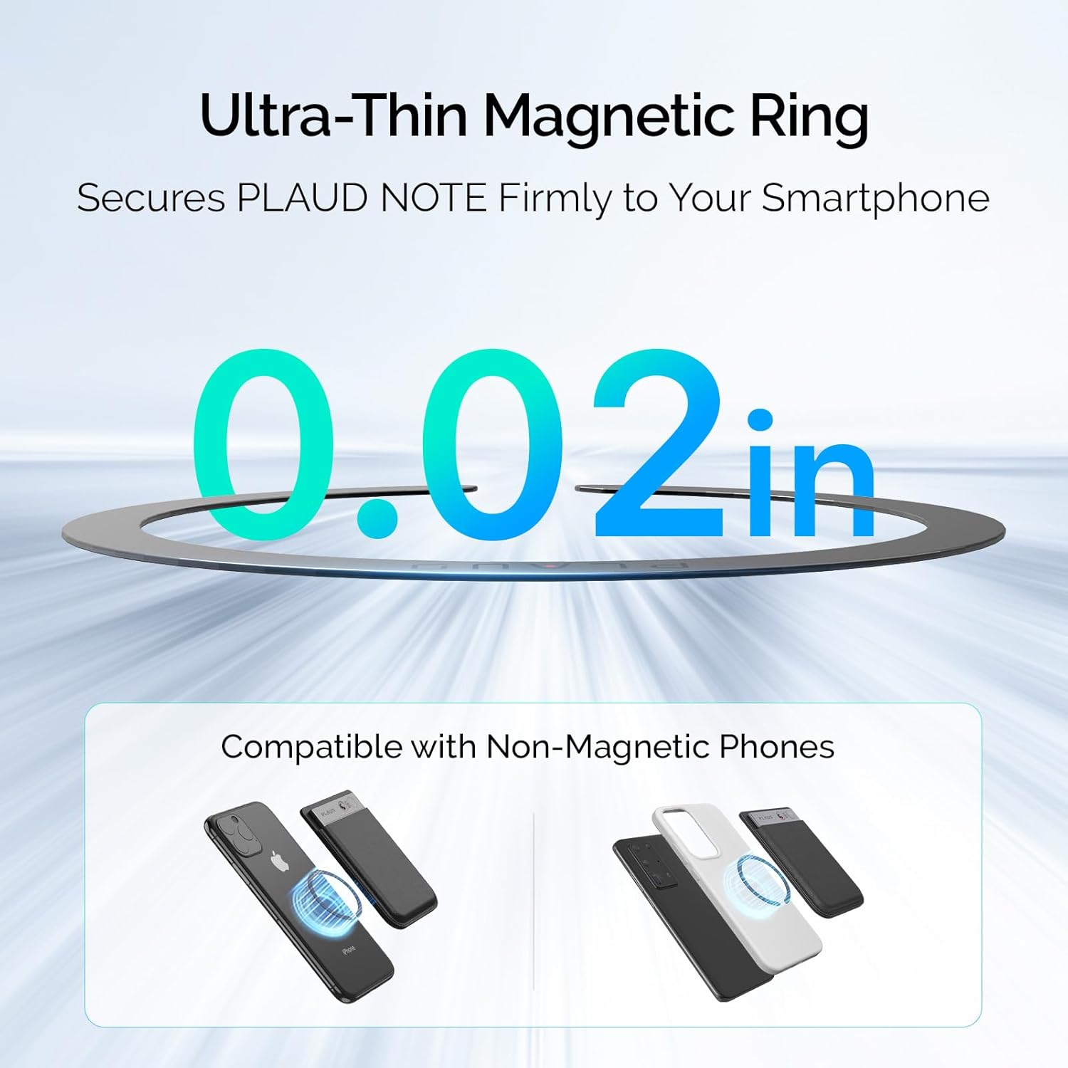 Voice Recorder Accessory Kit Set for PLAUD Note, Includes 2FT Magnetic USB-C Charging Cable and Magnetic Ring, Compatible with PLAUD Note AI Recorder