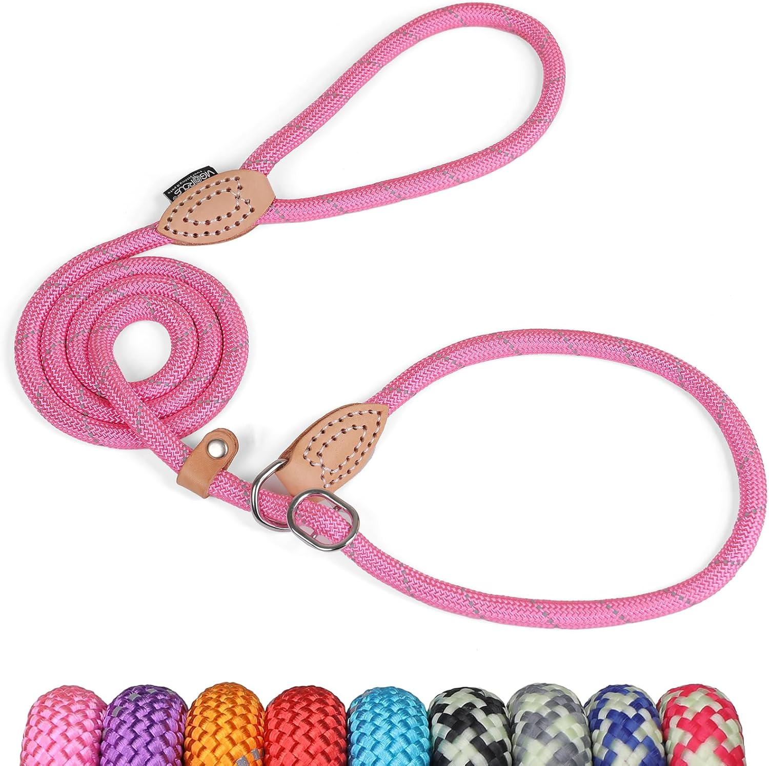 Grand Line Reflective Climbing Rope Slip Lead Pets Leash for Small, Medium, Large and Extra Heavy Dogs and Cats - 5 Ft Long image number 6