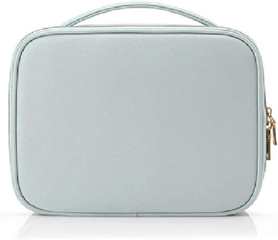 HYAVIA Travel Cosmetic Makeup Bag, PU Leather Large Storage Case with Multi-Compartments & Dividers for Brushes, Toiletries, Jewelry &ndash; Organizer with Handle image number 5