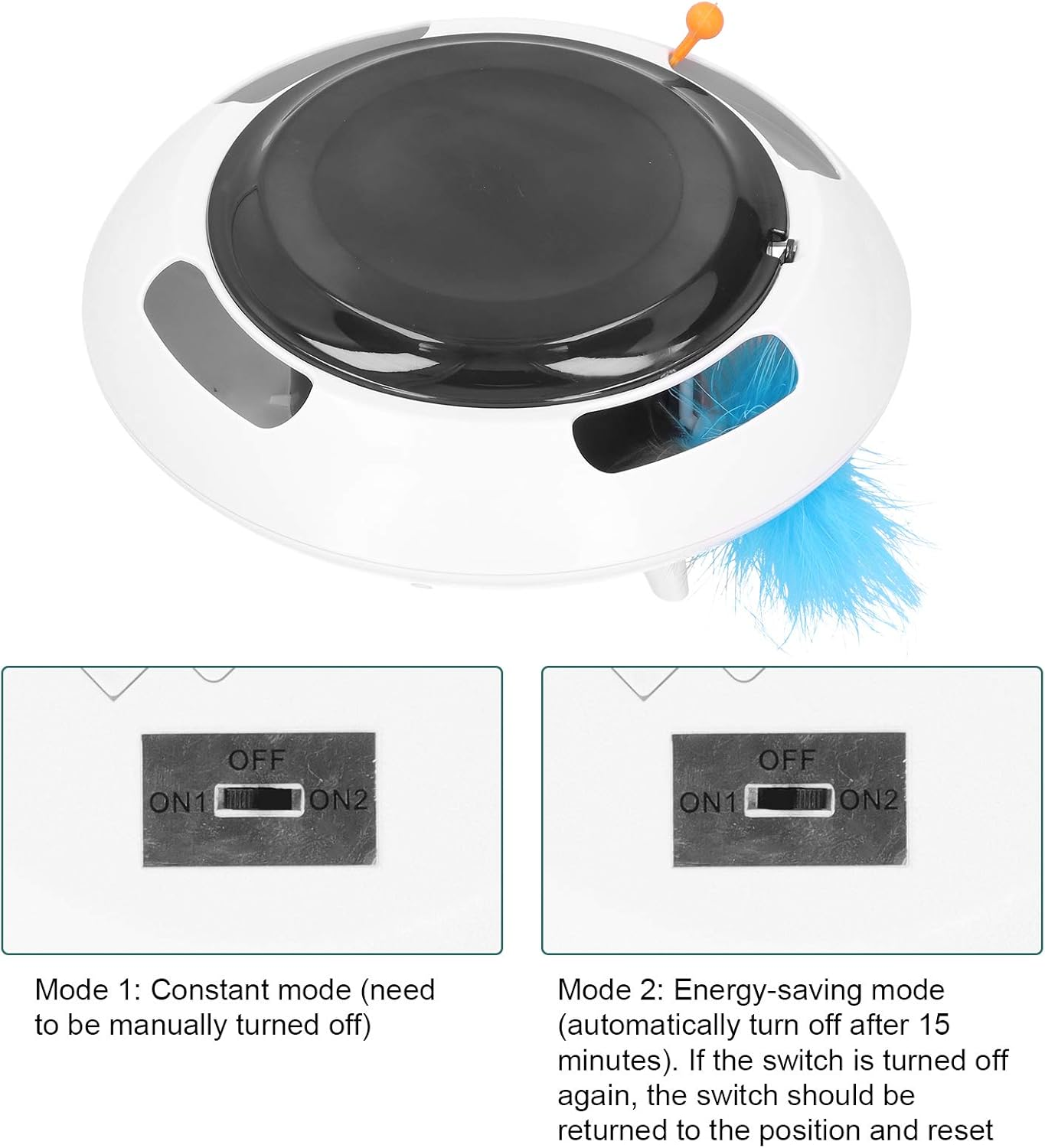 Stable and Safe Interactive Electric Cat Toy,Feather Turntable Teaser for Engaging Indoor Play and Exercise Ideal for Busy Pet Owners image number 6