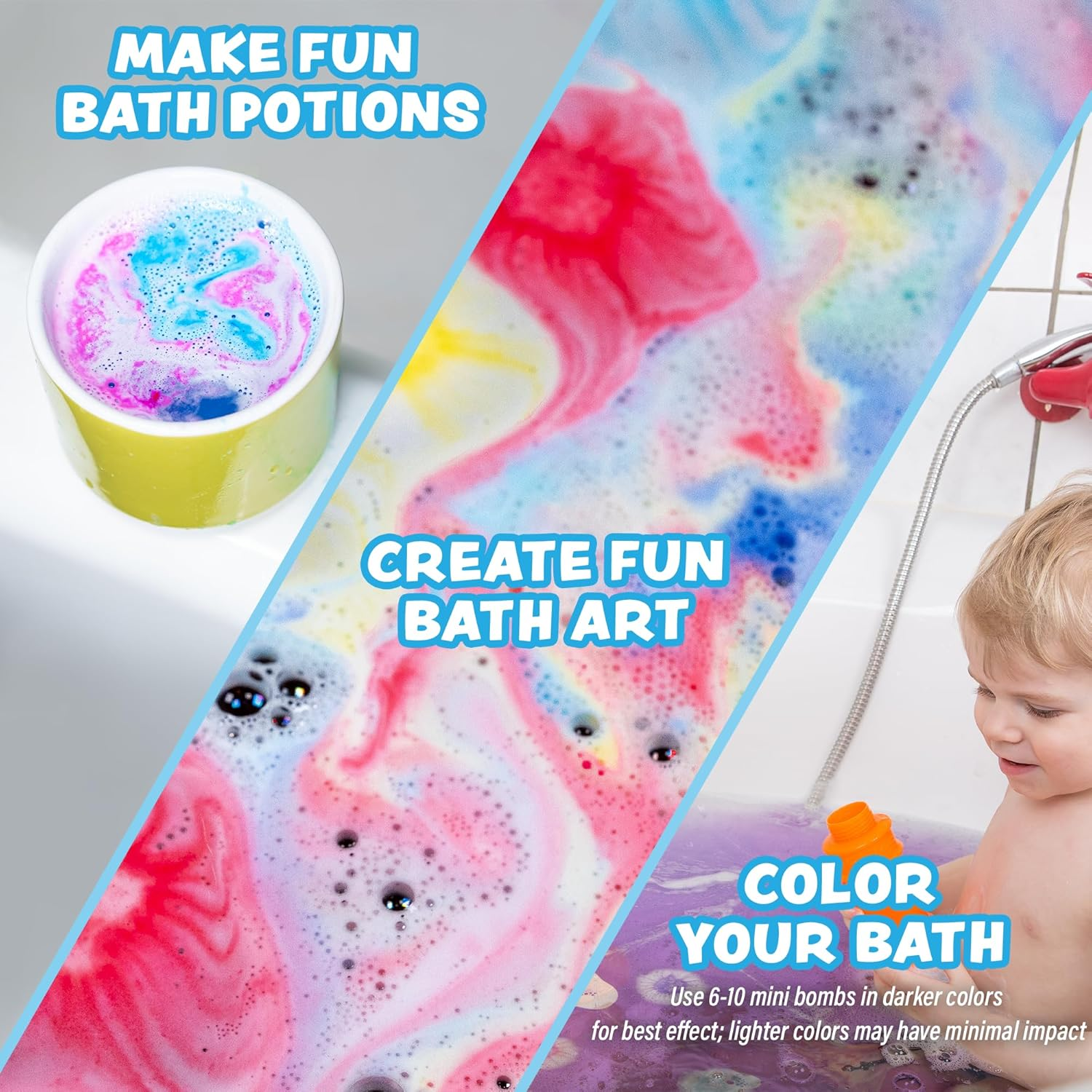 &reg; Lil' Bursts&trade; Mini Bath Bombs for Kids, 90 Count, Candy Color | Non-Toxic | Small Bath Bombs for Kids with a Burst of Color, Foam & Bubbles | Personalize Bath Time