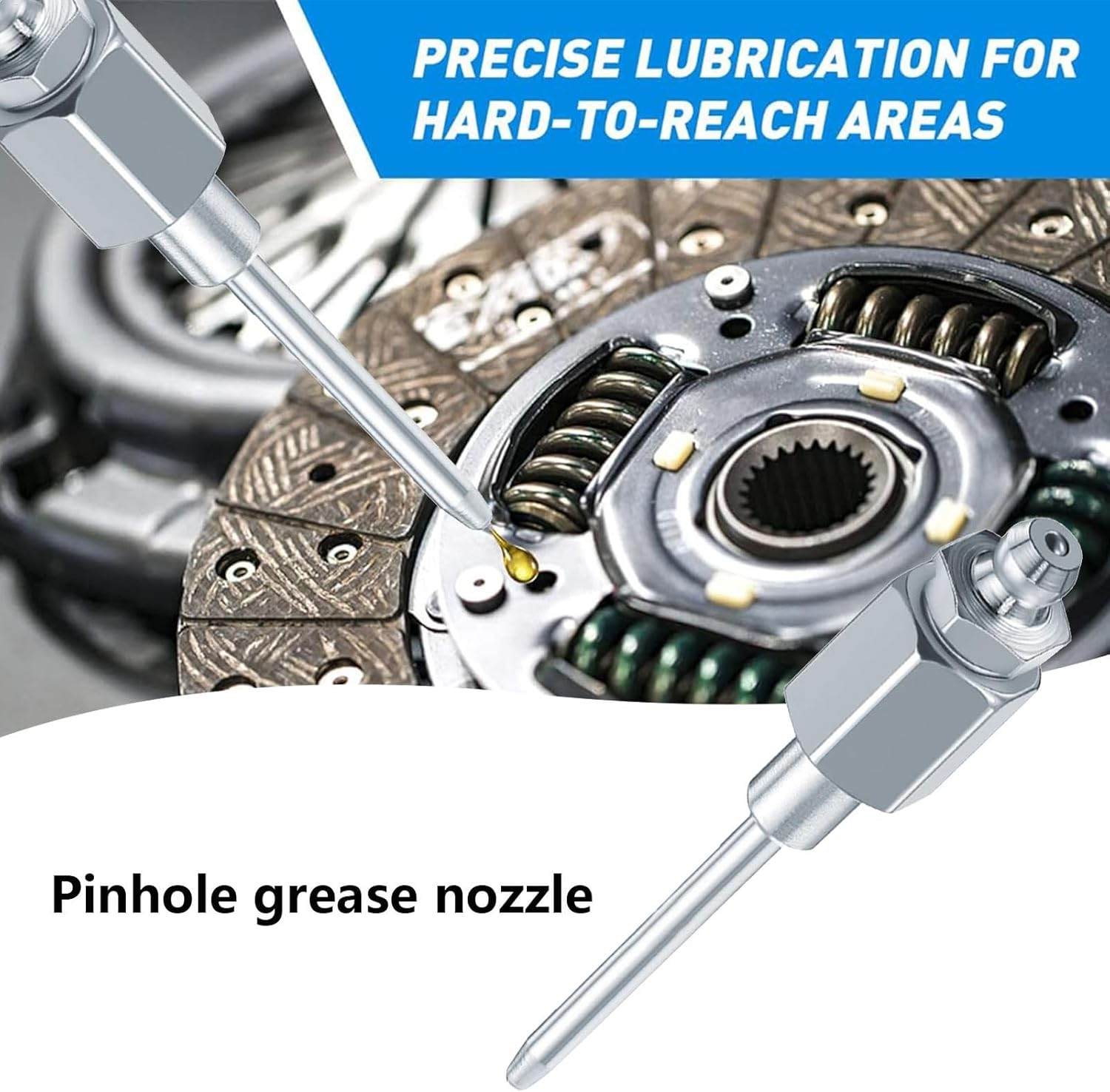 Grease Needle Injector - Manual Grease Needle Fitting, 8000 PSI Max Pressure | Grease Tool for Narrow Metal Places, Deep Hole Lubrication, Automotive & Industrial Equipment Grease Fitting Accessory image number 3