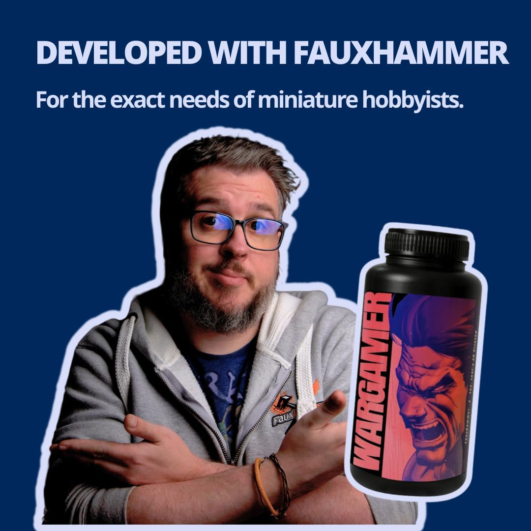 WARGAMER by Fauxhammer | Durable Tabletop Miniature Resin | Wash with Water or IPA (1Kg) | 3D Resin by Yes, That'S 3D Printed image number 1