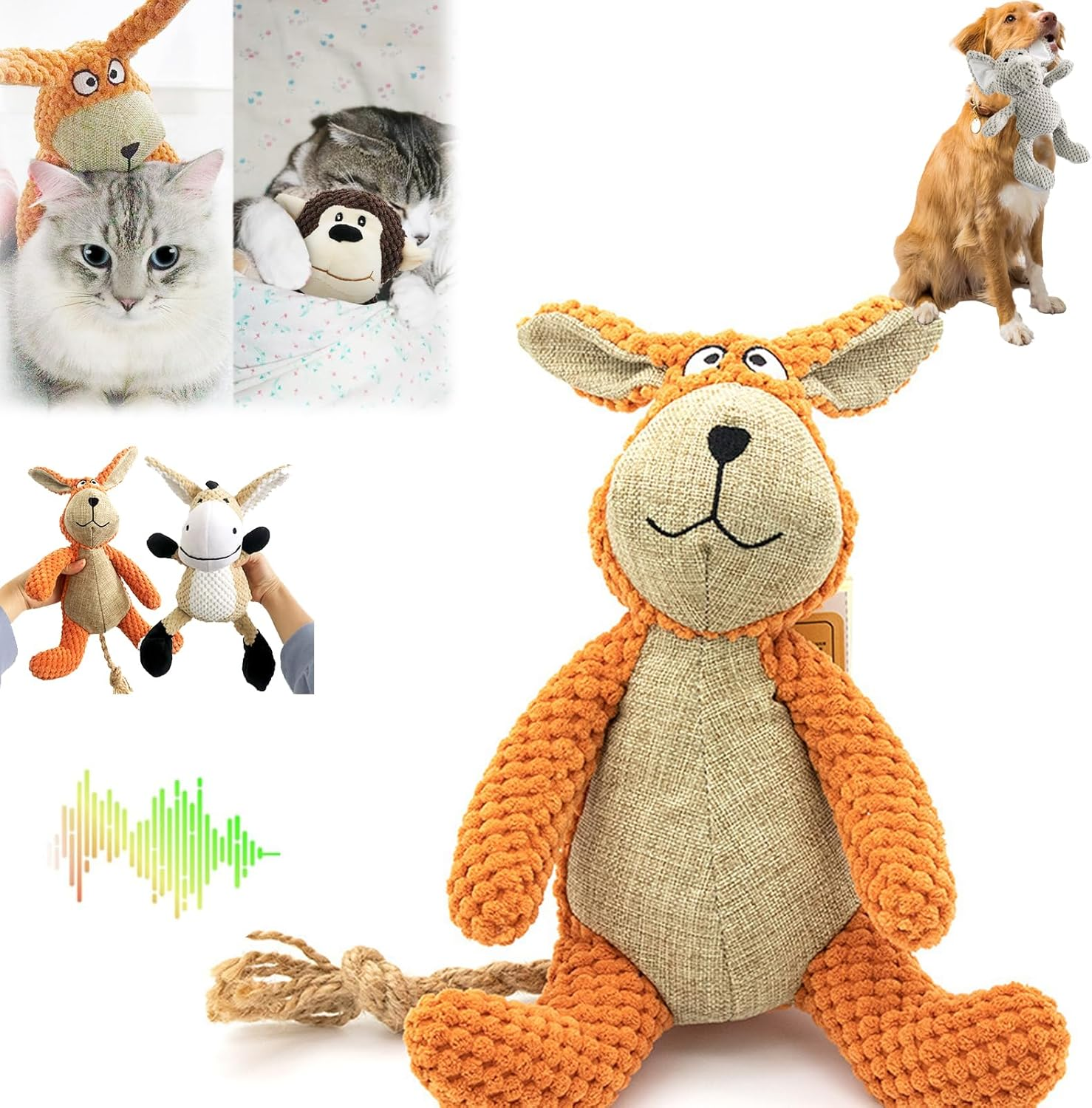 Designed for Heavy Chewers, 2024 Newest Dog Animals Chew Toy, Invincipaw Animals for Heavy Chewers, Animals for Heavy Chewers Tough Stuffed Animals Suitable Large, Medium and Small Dogs (#4) image number 1