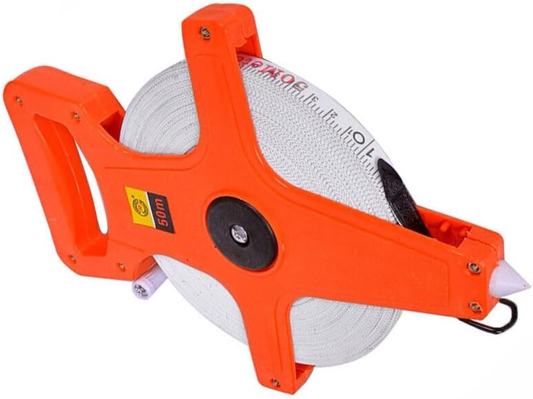 Tape Measure 30M 50M 100M Fiberglass Open Reel Measuring Metric Imperial, Moisture and Rust Resistant, Easy-Wind Drum, for Landscaping and Surveying image number 1
