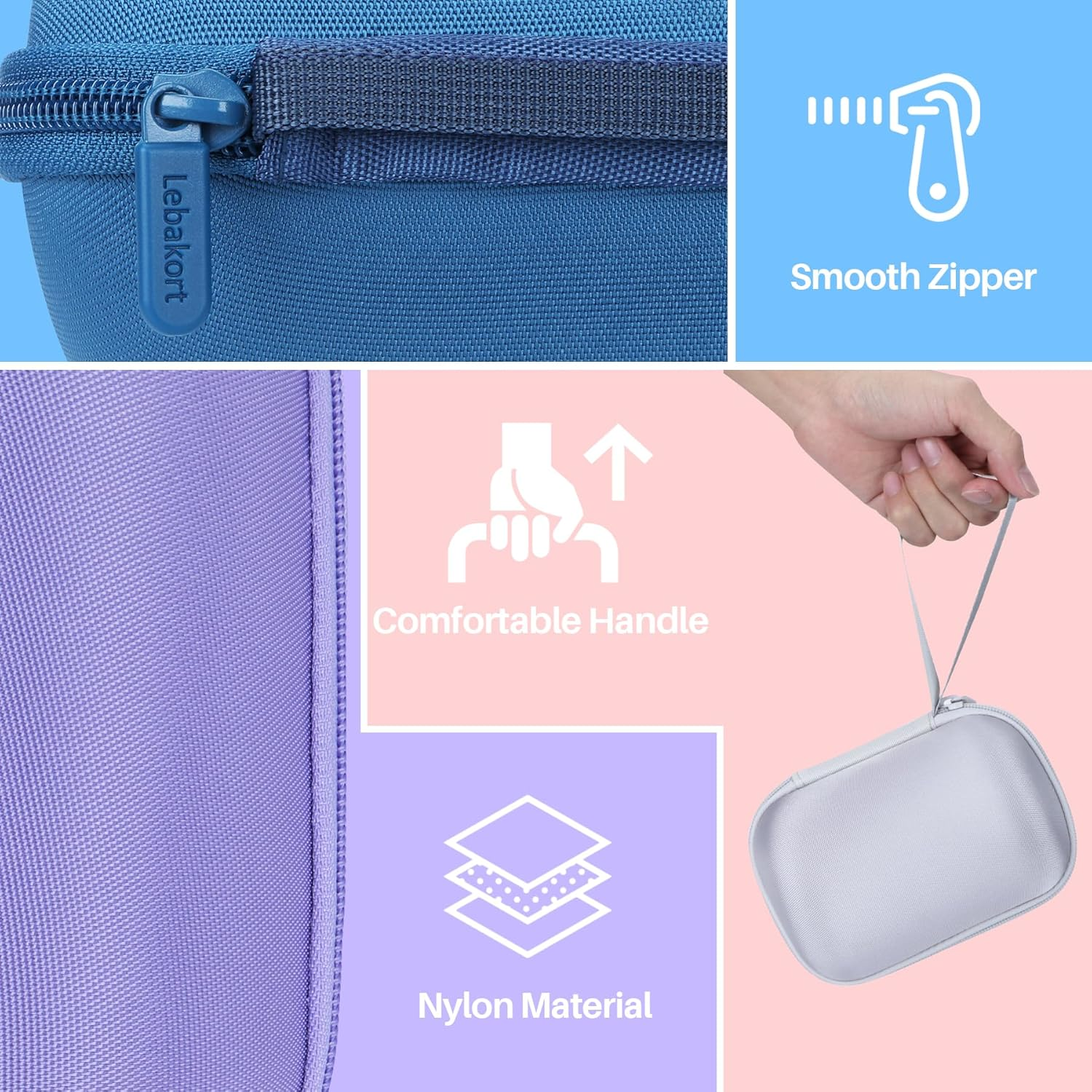 Lebakort Storage Case Compatible with Ultimate Ears UE WONDERBOOM 4 3 2 Portable Waterproof Bluetooth Speaker (Purple Case) - Red image number 2