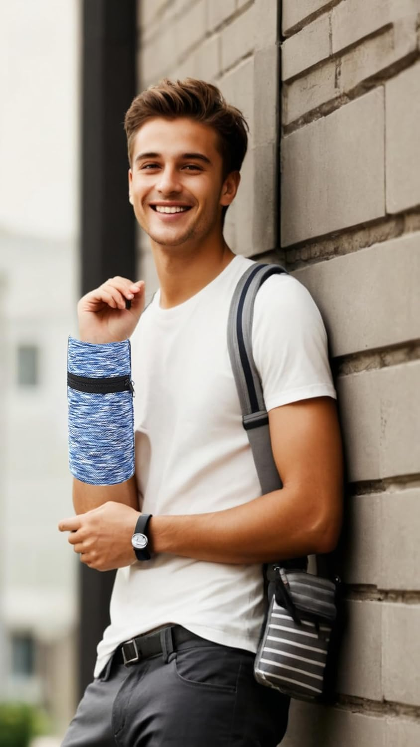 2-Pack Wrist Wallets with Zipper Pockets Lightweight Phone Armbands for Cash, Keys, ID for Running, Hiking, Jogging, Travel Secure & Comfortable Cellphone Sleeves