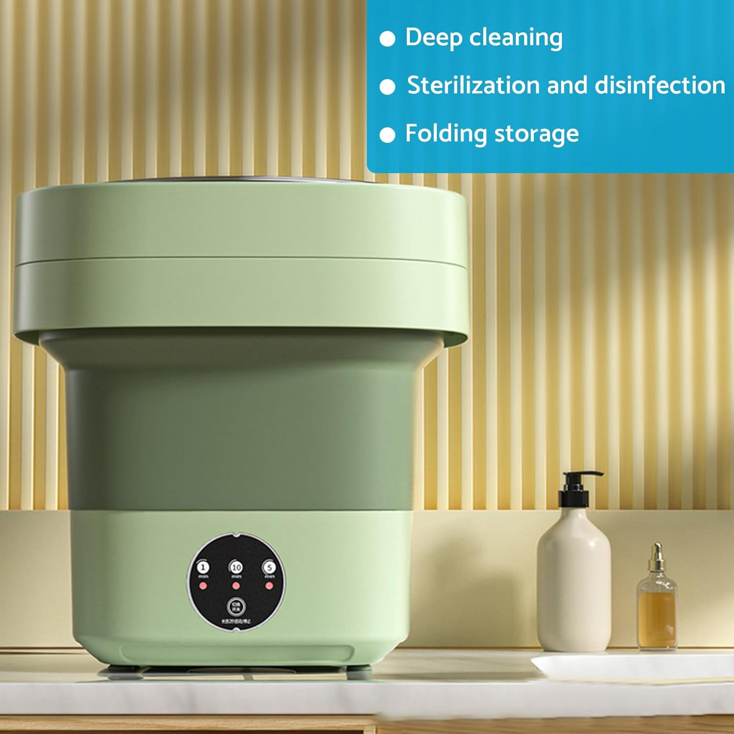 MAX COOL 11L Portable Washing Machine Foldable Washer Deep Cleaning Perfect for Office, Camping, Traveling (Purple) image number 2