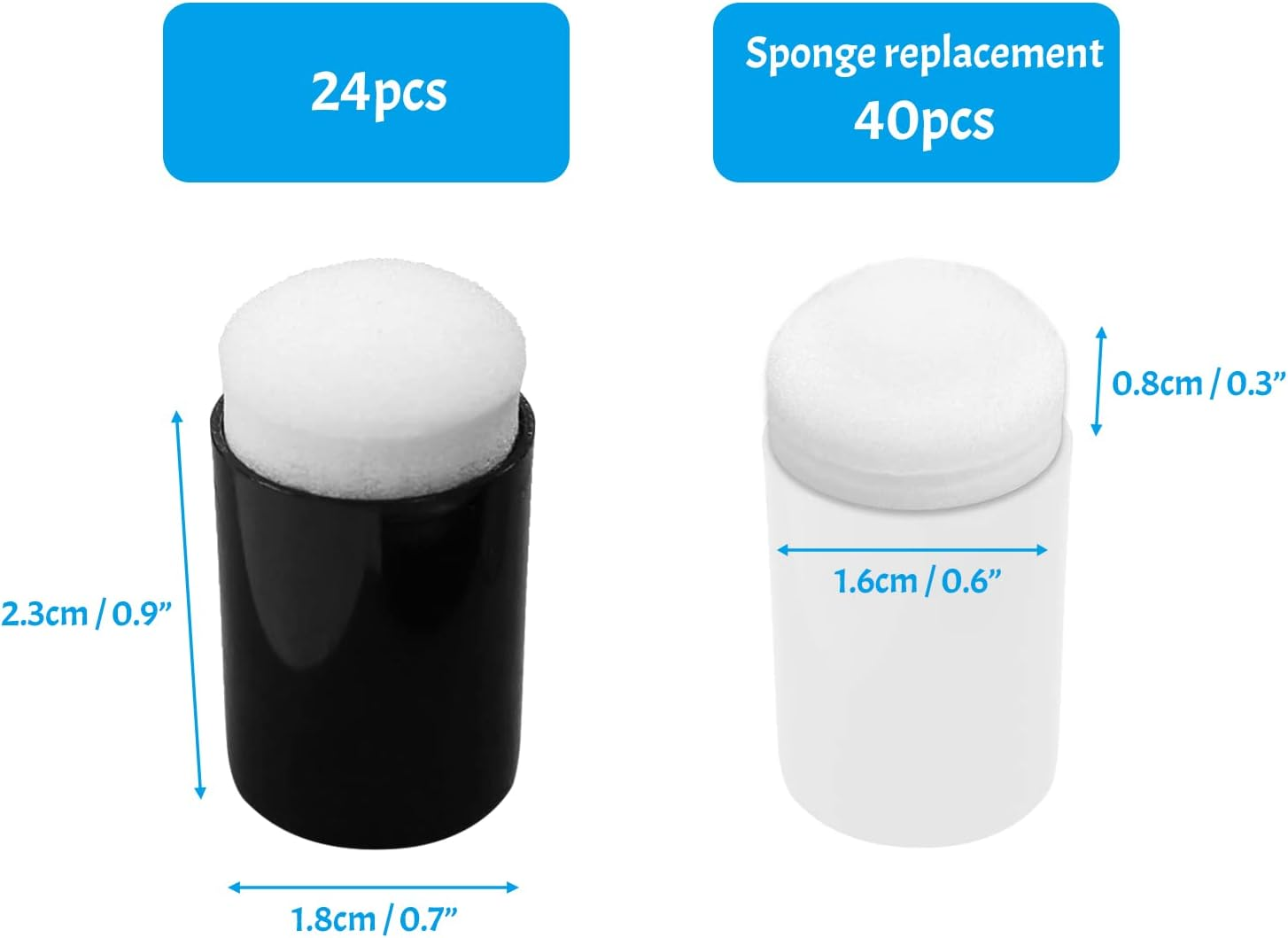 Daily Treasures 64-Pieces Finger Sponge Daubers (24Pcs Finger Painting Sponge +40Pcs for Replacing), Arts and Craft Painting Projects Daubers for Stamping, Drawing, Ink, Card Making image number 1