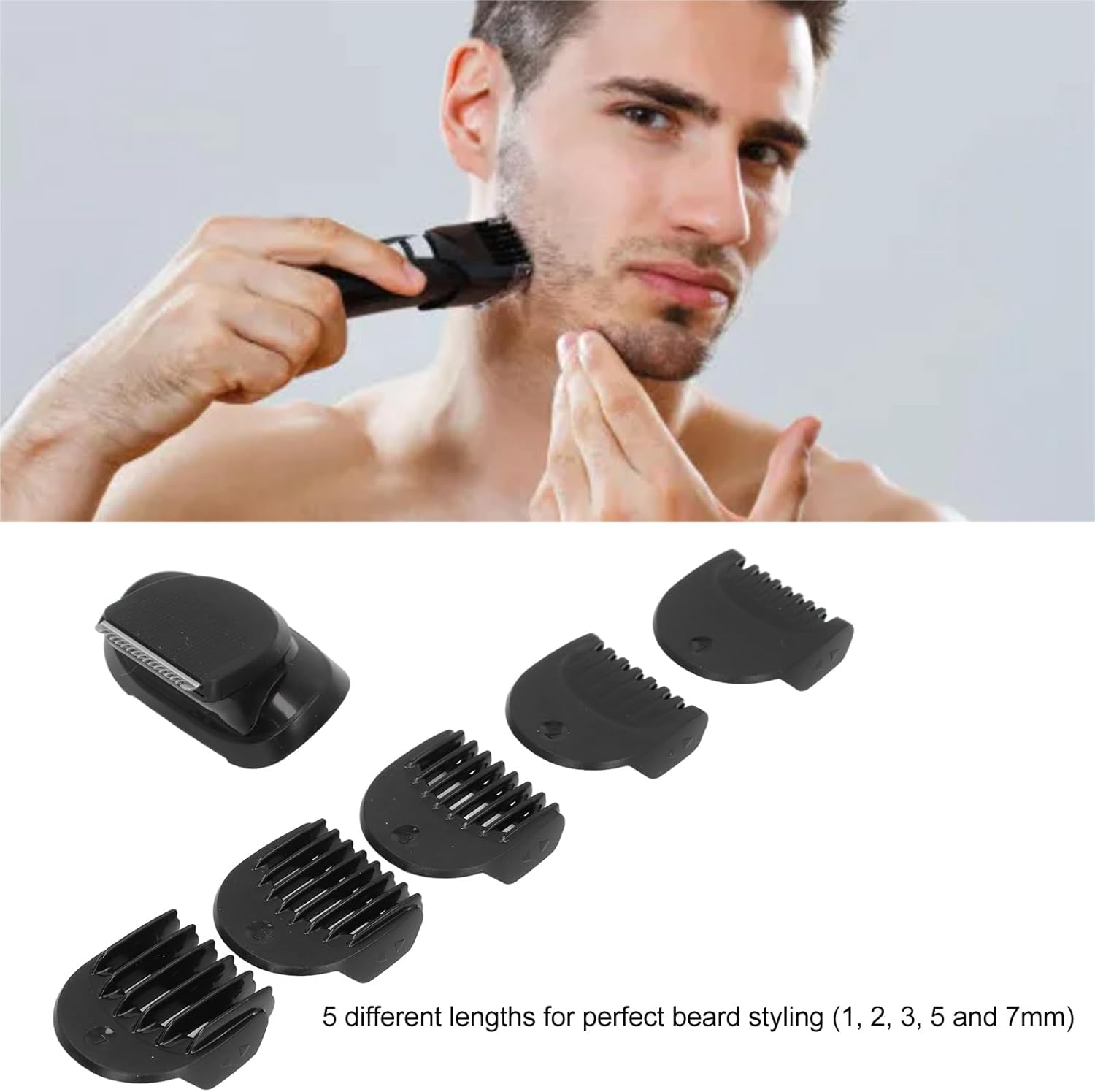Beard Trimmer Attachment for Series 5 6 7 Electric Razors, 1/2/3/4/5/6/7Mm Replacement Shaver Guide Combs for 5018S 5020S 5035S 5049Cs Electric Shavers image number 1