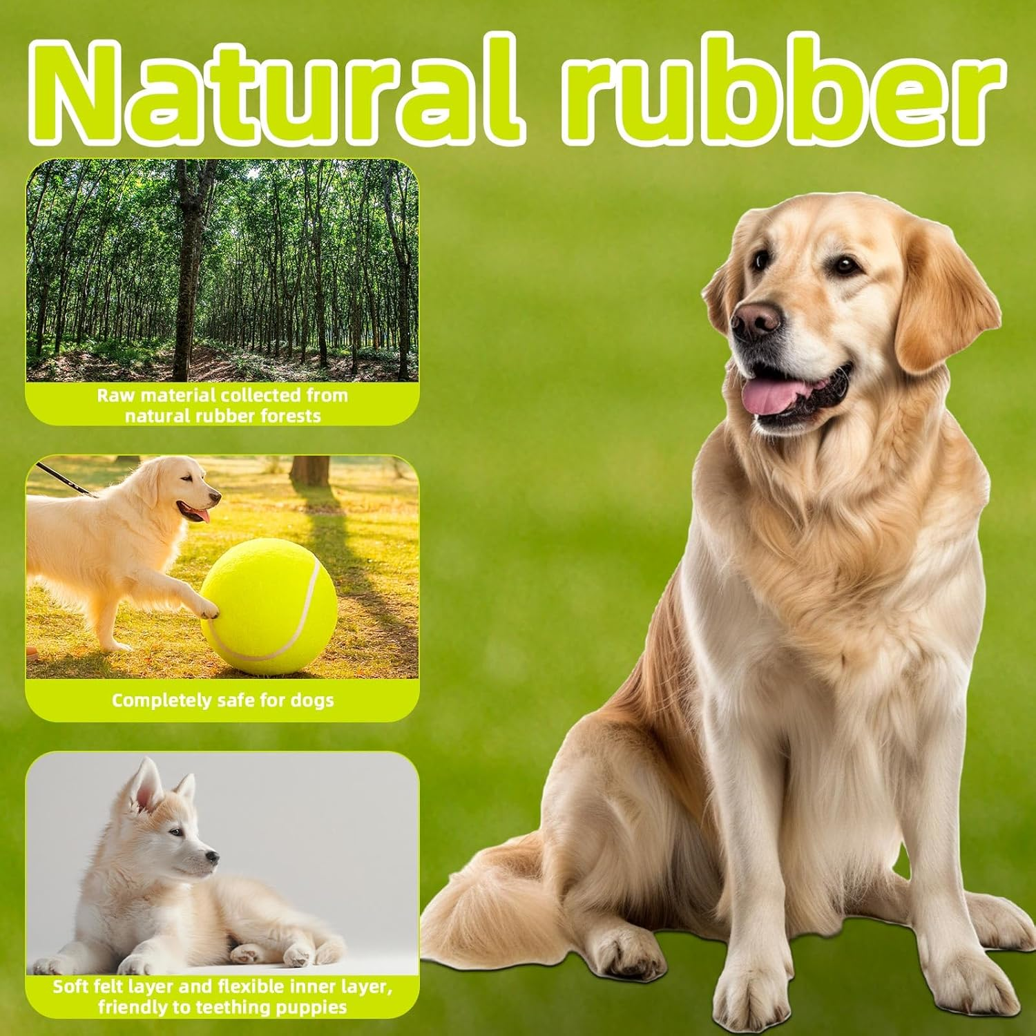 9.45 Inch Giant Herding Ball for Dogs, Extra Large Tennis Ball for Dogs with Pump & 2 Needles Fun Fetch & Training Pet Outdoor Toy image number 3