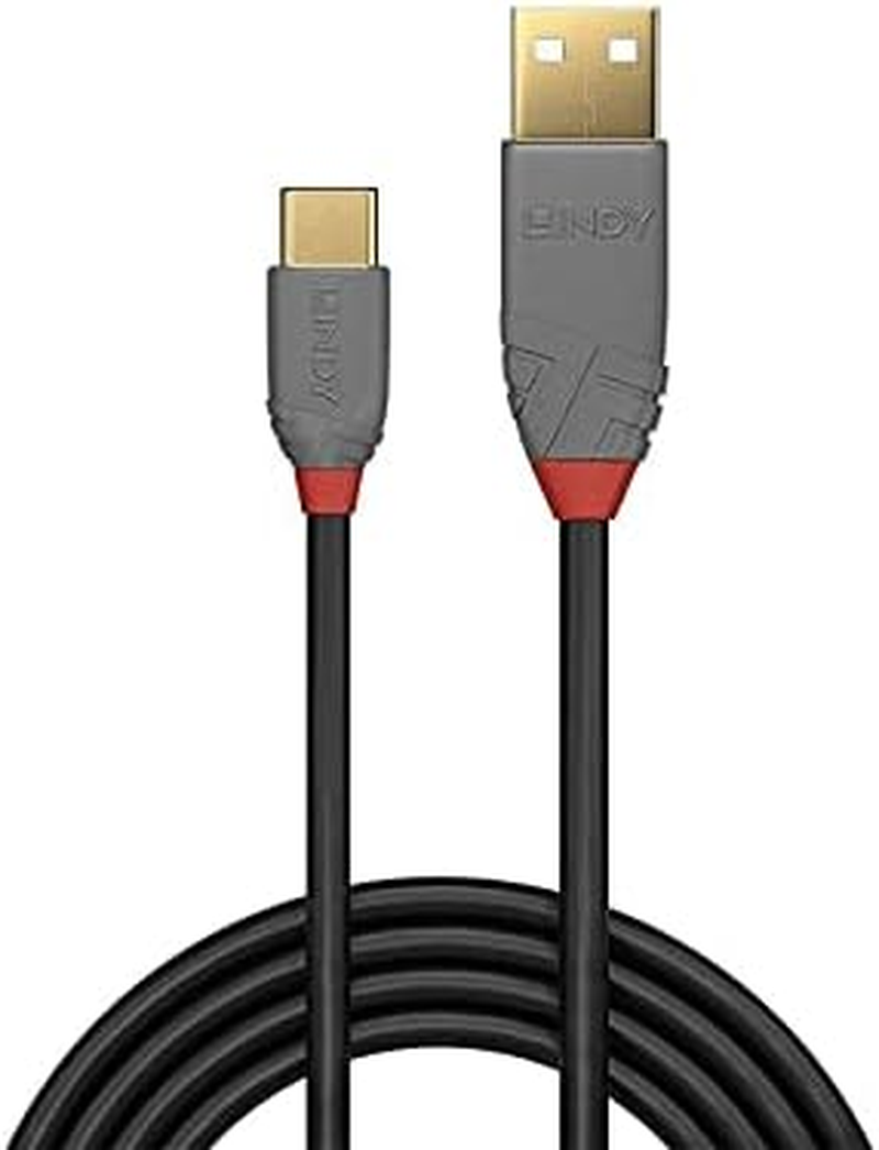 LINDY 3M USB 2.0 Type a to C Cable, Anthra Line