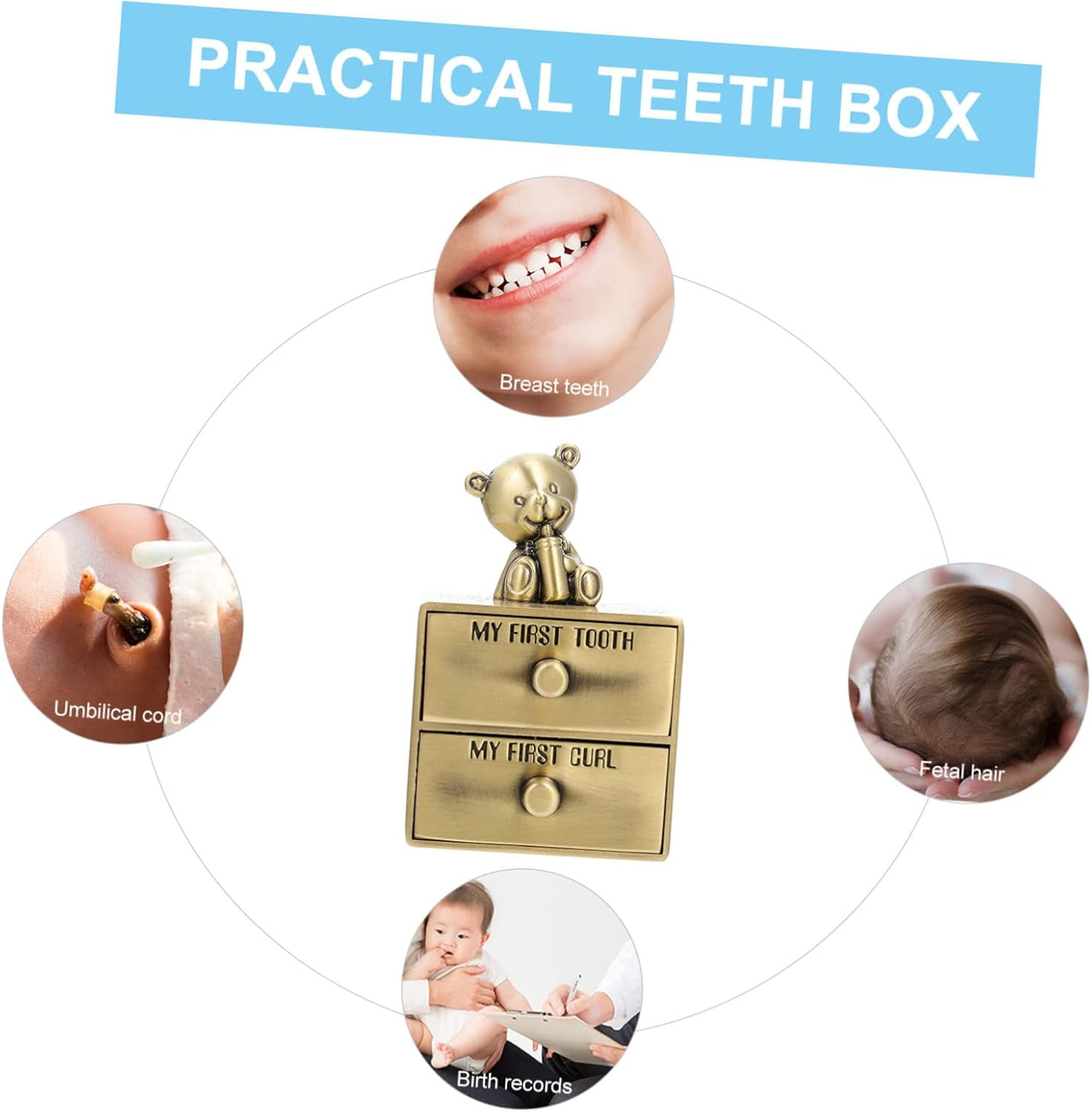 Abaodam Deciduous Tooth Box for Boy Girl Teeth Organizer Storage Box for Preservation and Teething