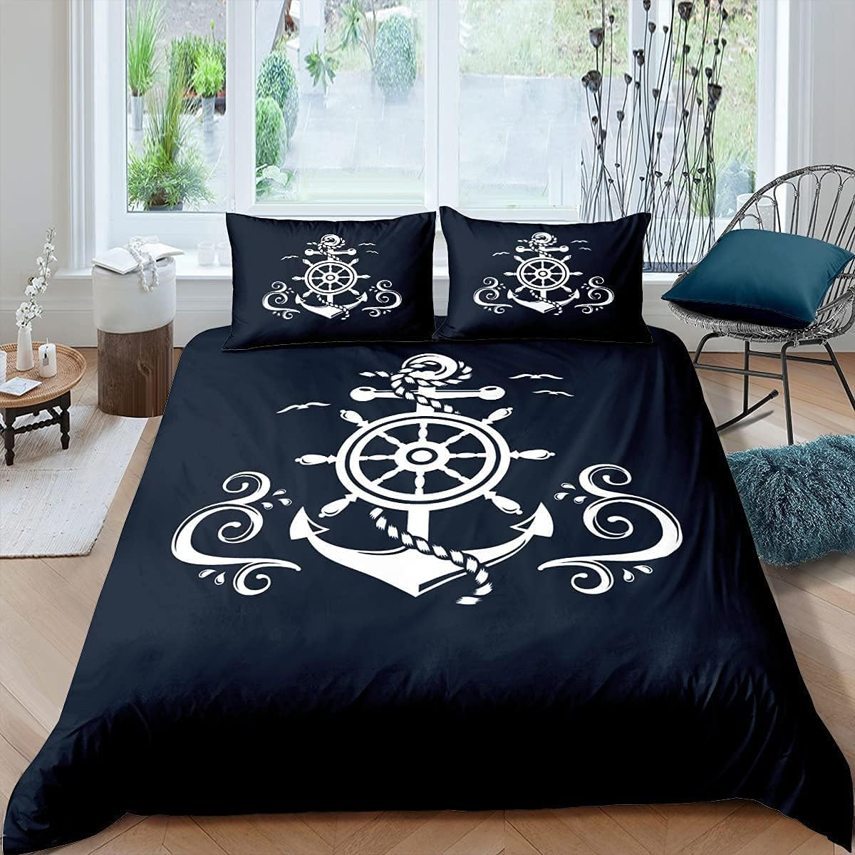 Homewish Aztec King Size Duvet Cover Set for Adults Women Men - Southwestern Bohemian Bedding Set with 2 Pillowcases - Boho Geometric Pattern Quilt Cover Black Reversible - Western Bed Sets image number 6