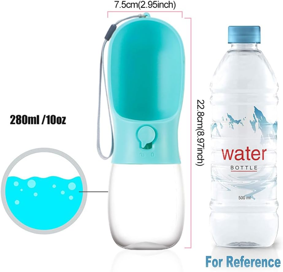 Mumoo Bear 280Ml Dog Water Bottle, Portable Pet Water Bottle Leak Proof Portable Puppy Water Dispenser with Drinking Feeder for Pets Outdoor Walking, Hiking, Travel -Green image number 2