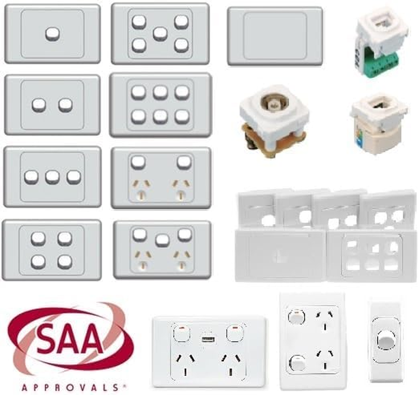 Single Power Point 240V 10A GPO Vertical Australian SAA Approval Compatible with C2000 Series image number 1