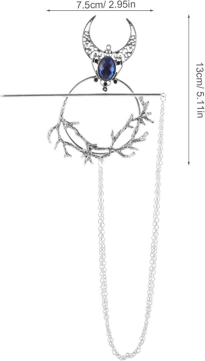 Generisch Witch Hairpin Creative Hair Clip French Hairpin Hair Pins Jewellery Hair Clip Blue Gothic Hair Accessories Hair Clips for Women Retro Hair Stick Alloy image number 6