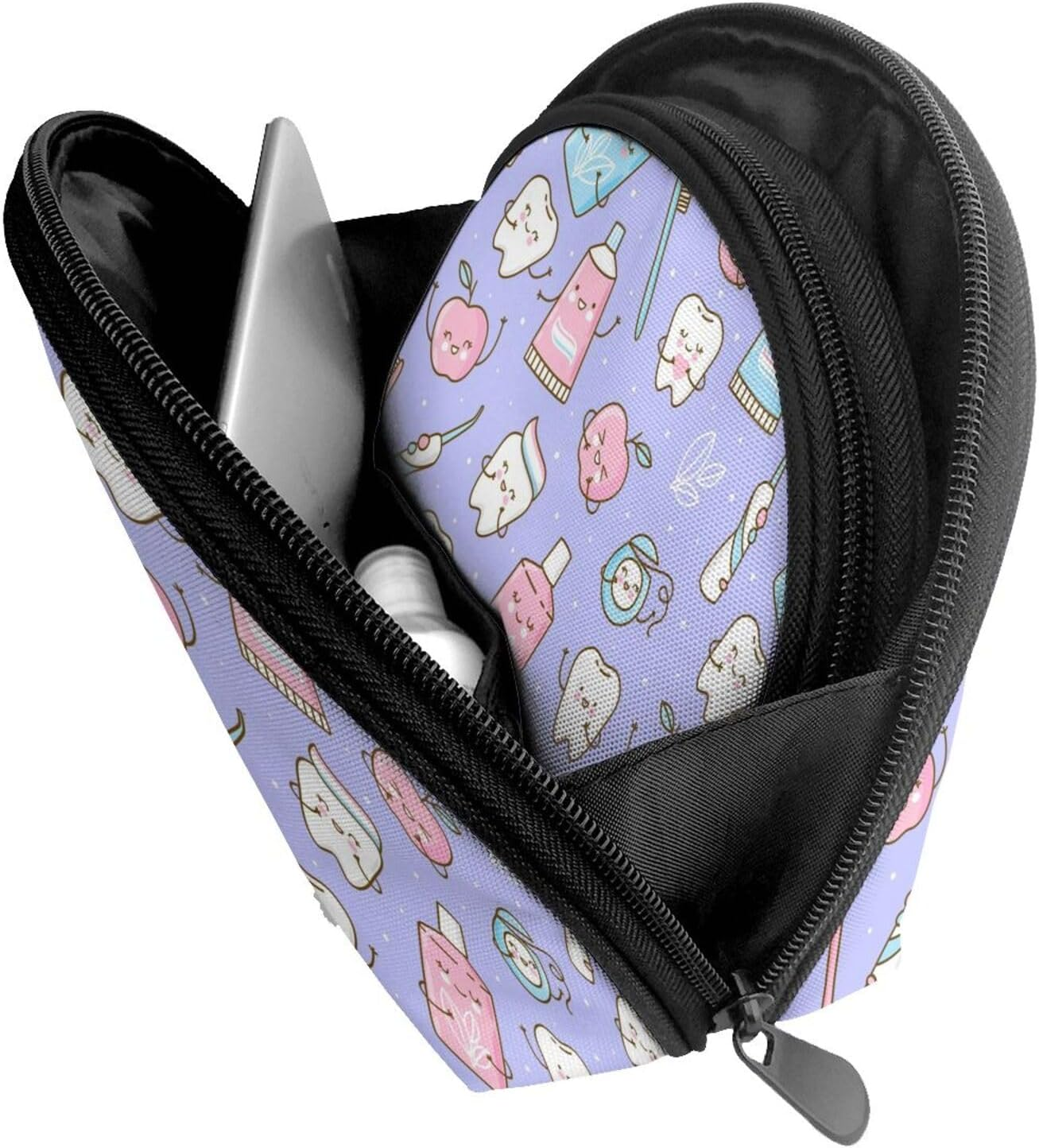 Cozimangoe Coin Pouch Makeup Bags Set, 2 Piece Shell Shape Cosmetic Bag with Pockets for Daily Travel Handbag Lipstick Keys Toiletry, Personalized Dentist image number 1