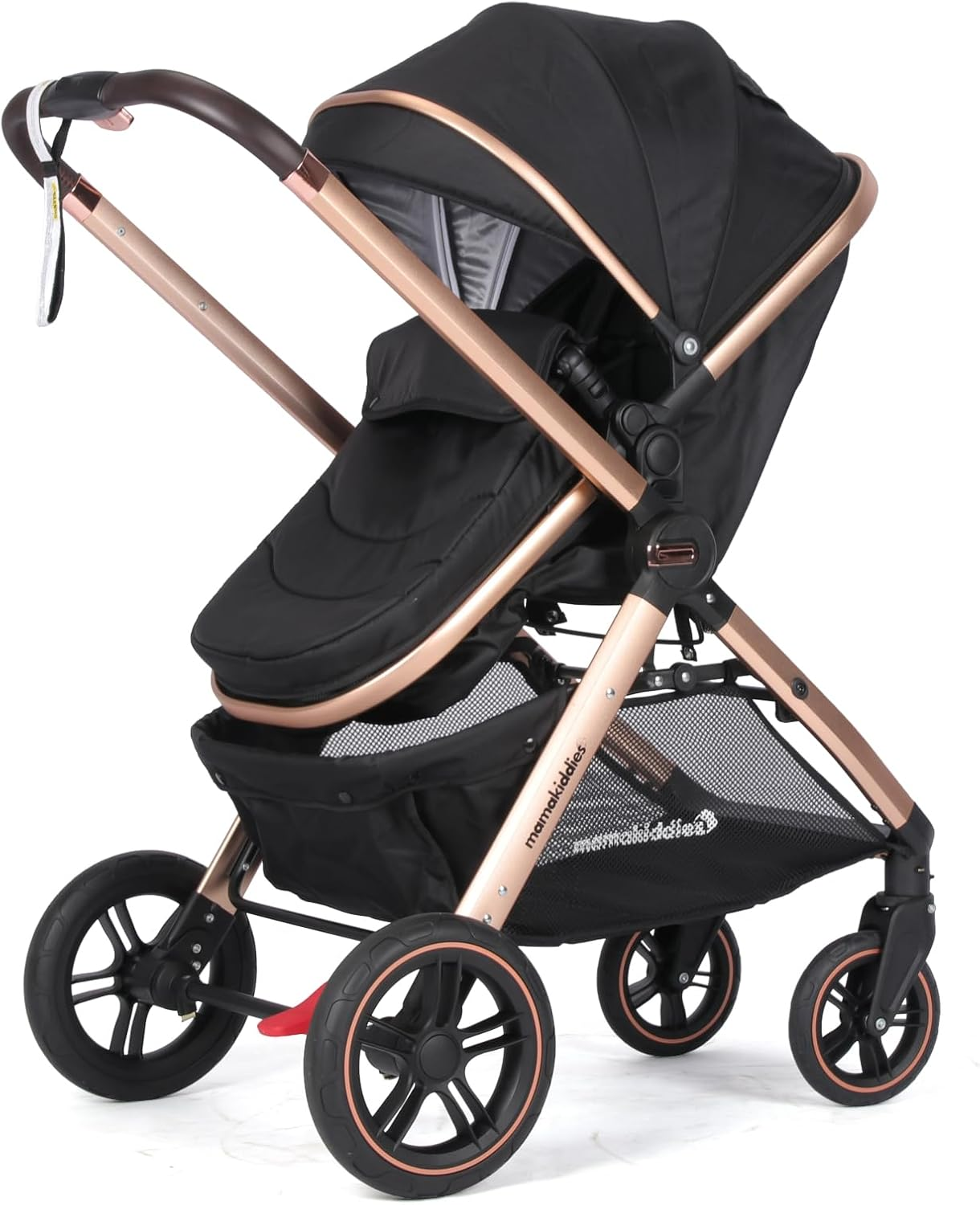 Mama Kiddies Pacto City Black Compact Convertible 2In1 Aluminium Alloy Pram Stroller Bassinet image number 2