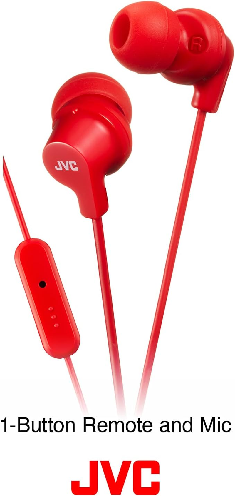 JVC in Ear Headphones Sweat Proof Earphones with Built-In Remote and Mic for Call Handling, White