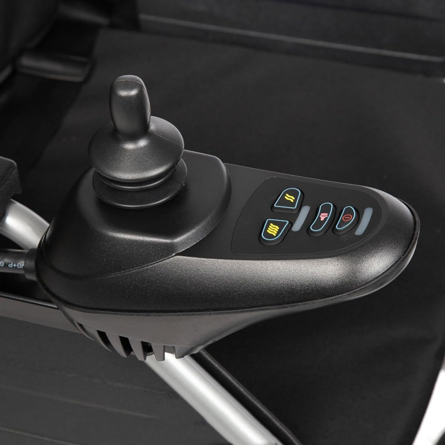 Wheelchair Joystick Button Cap Joystick Controller Knob, 1Set Joystick Controller Knob and Gaiter Wheelchair Joystick Button Cap, Black Joystick Knob Button Controller for Electric Wheelchair