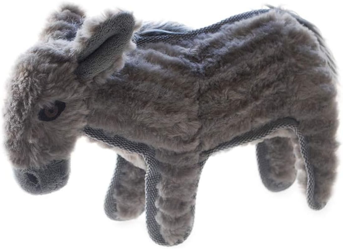 Ruff Play Extra Tuff Plush Donkey Dog Toy, Grey - Dog Teething Toy, Chew Toys, Extremely Durable, for Aggressive Chewers, Extra Tough Dog Toys, Aids Dogs Dental Health