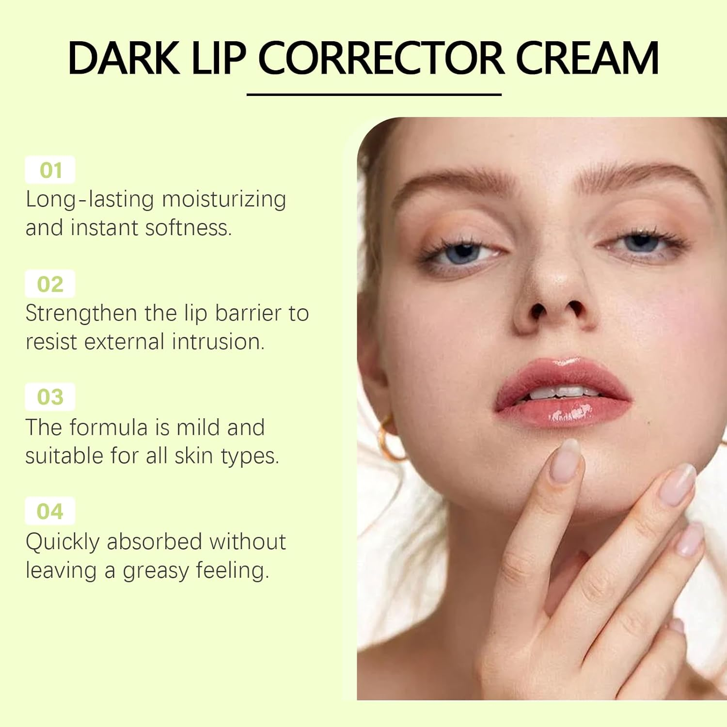 Dark Lip Corrector Cream, Lip Care Cream, the Formulated Is Mild and Suitable for All Skin Types, Lightening for Dark Lips, Refreshing Texture, Suitable for Both Men and Women (1Pcs) - 3Pcs image number 4