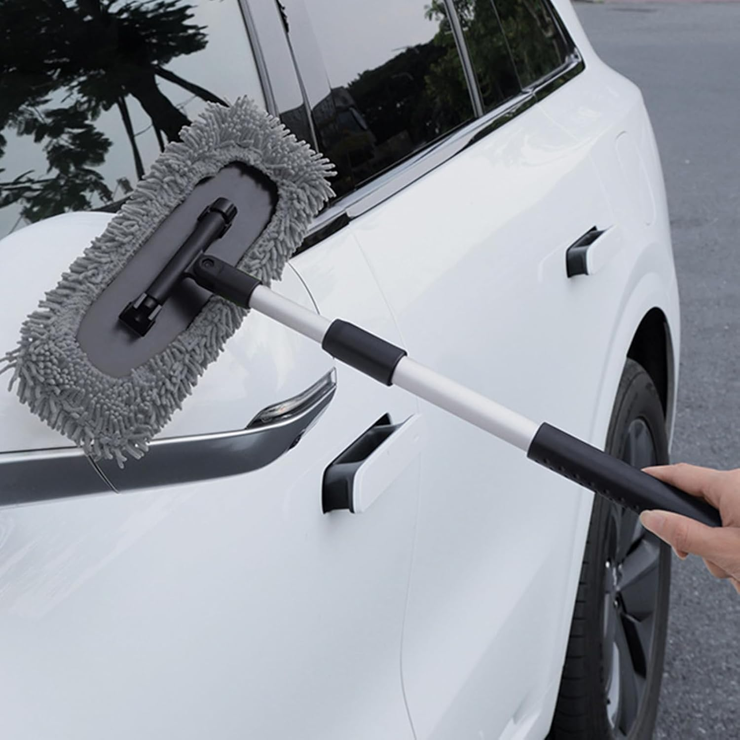Car Windshield Cleaner Tool - Frost Removal Telescopic | Car Wash Mop | for Floors Truck Automotive Window Cleaning Wash Glass Detailing - Grey image number 6