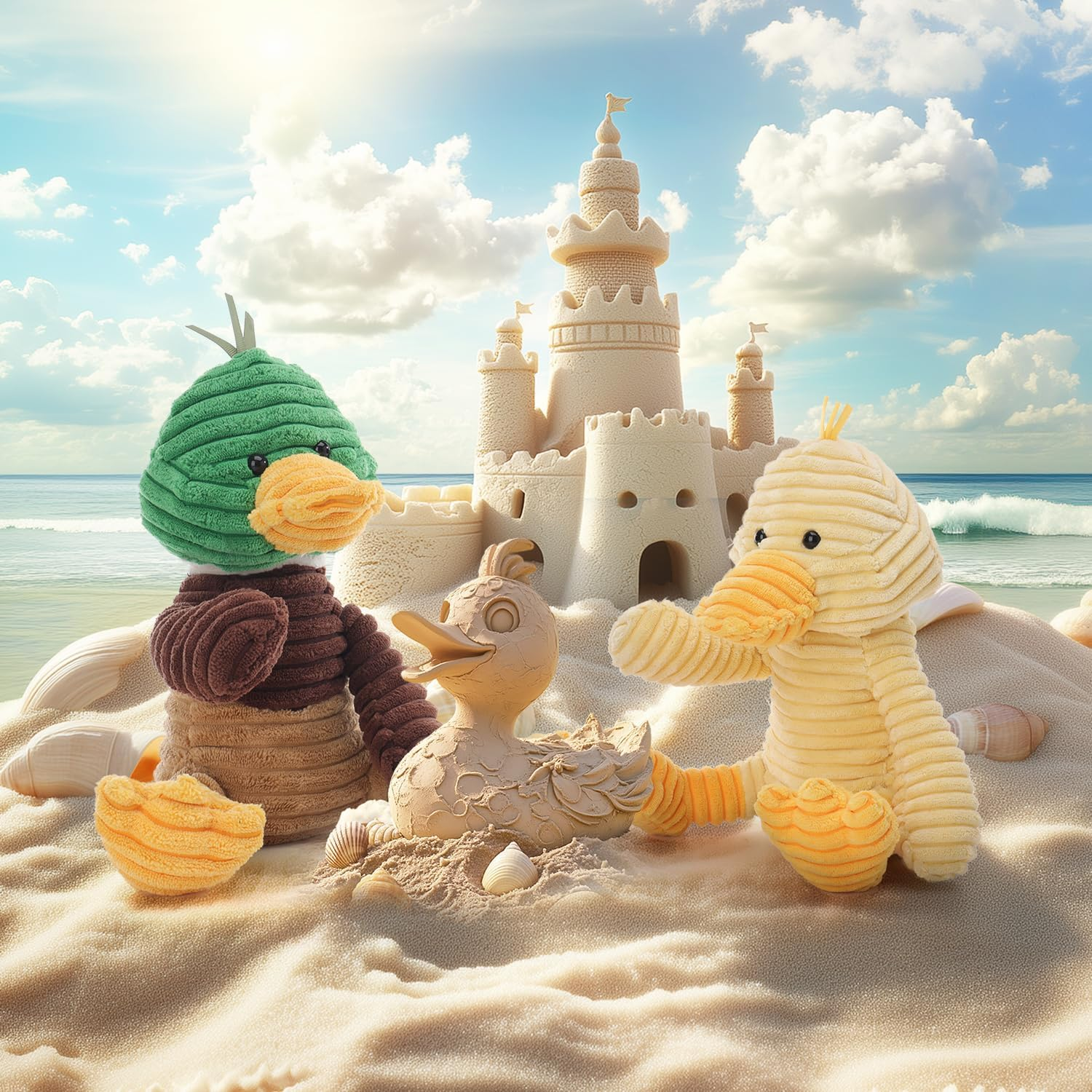 Apricot Lamb Toys Plush Corduroy Duck Stuffed Animal Soft Cuddly Perfect for Child (Corduroy Duck, 8.5 Inches) image number 7