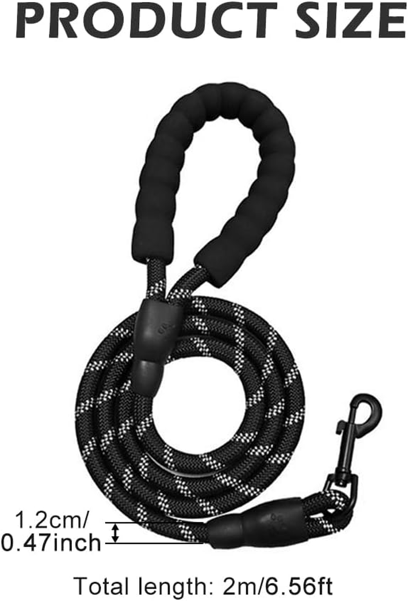 Dog Leash, 1/2 Inch X 6.56 Foot Strong Dog Leash with Comfortable Padded Handle and Highly Reflective Threads Large and Medium Breeds image number 4