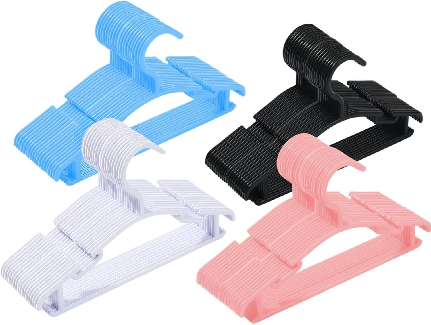 40 Pack Kids Hangers, JOMWEN Plastic Hangers for Baby, Toddler, and Child Clothes - Non-Slip Toddler Hangers - Ideal for Infant Clothing, Pants Coats Skirts (White)