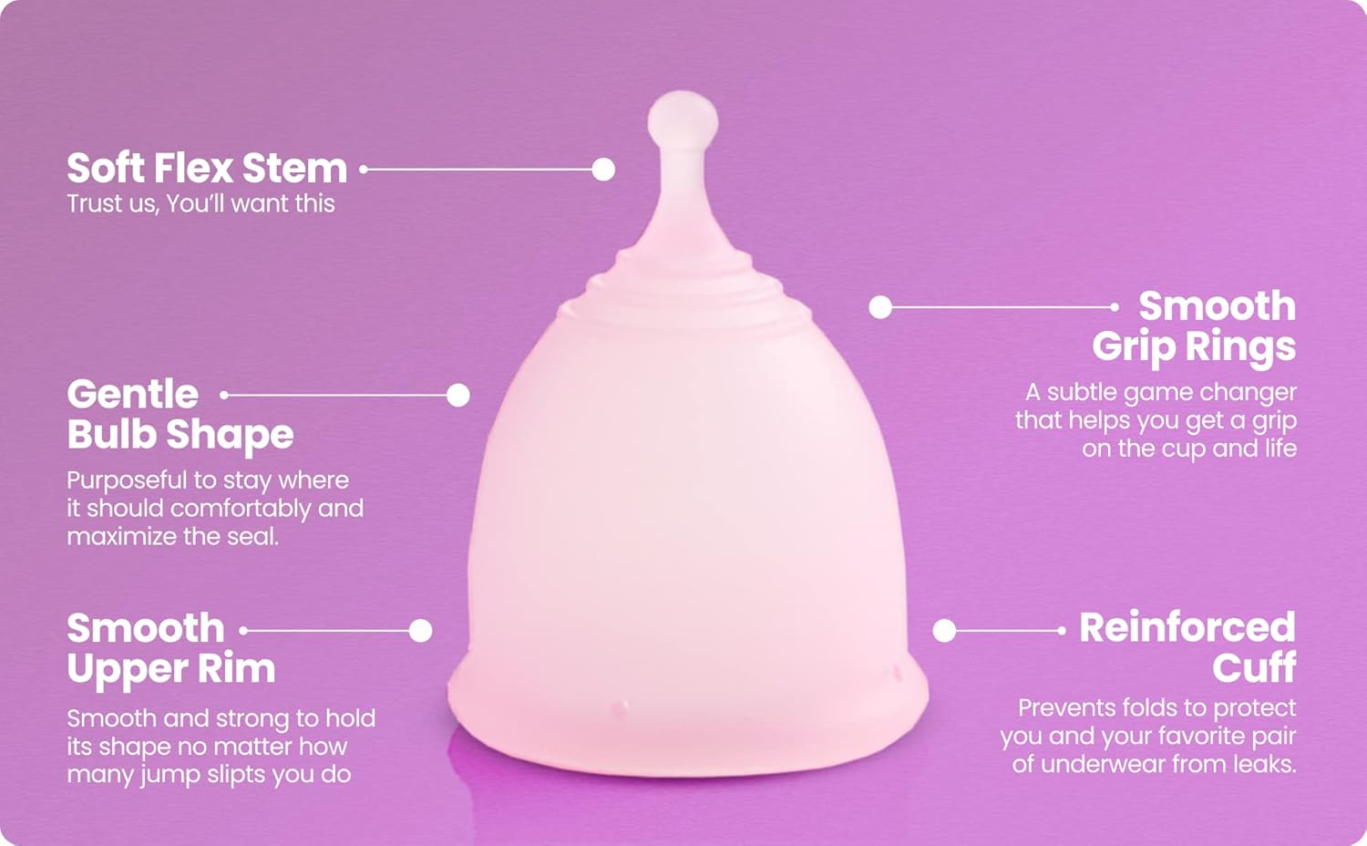 Magic V Steam V Menstrual Cups - Set of 2 Reusable Soft Silicone Period Cups 1 Large 1 Small - Light to Heavy Flow - Soft, Flexible & Hygenic