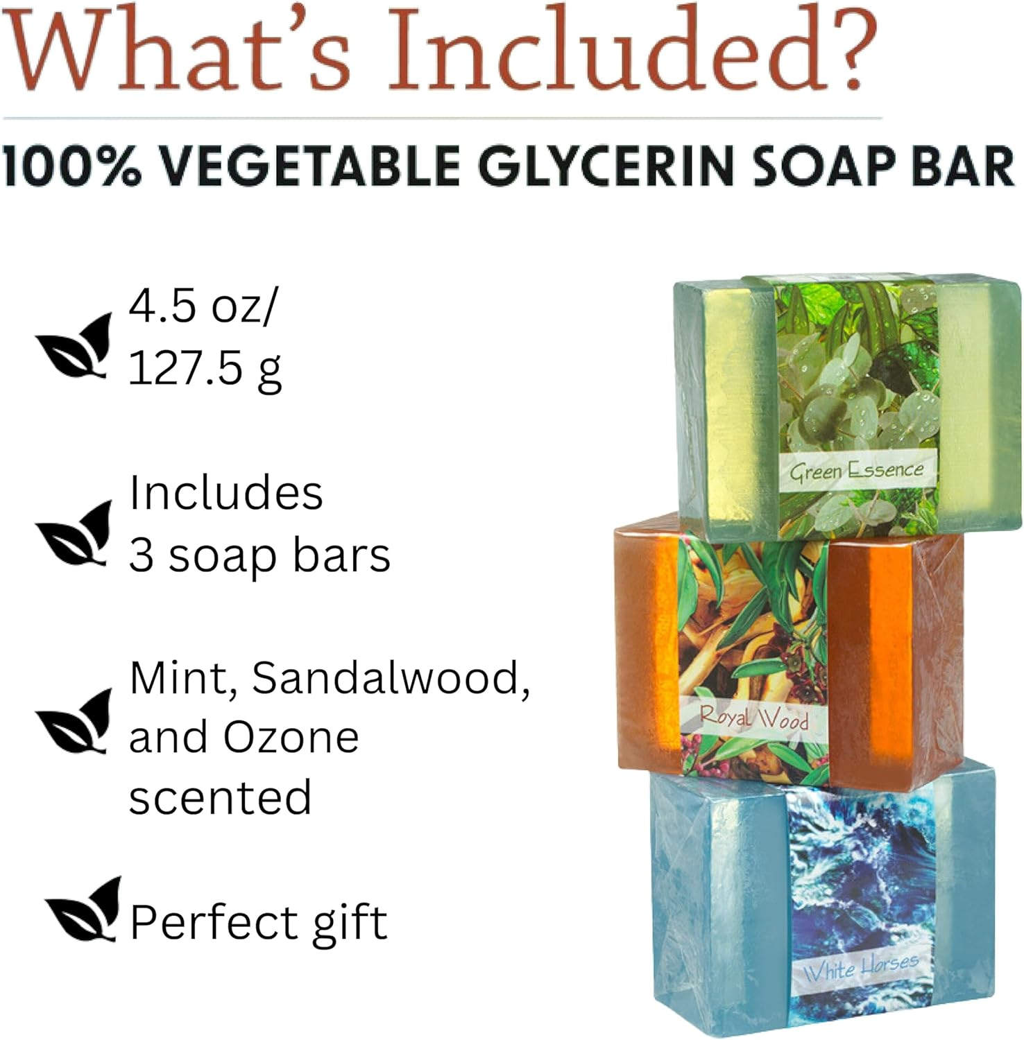 Glycerin Soap Sets by Nabila K (Glycerin Soaps Set 1: Green Essence, Royal Wood, White Horses)
