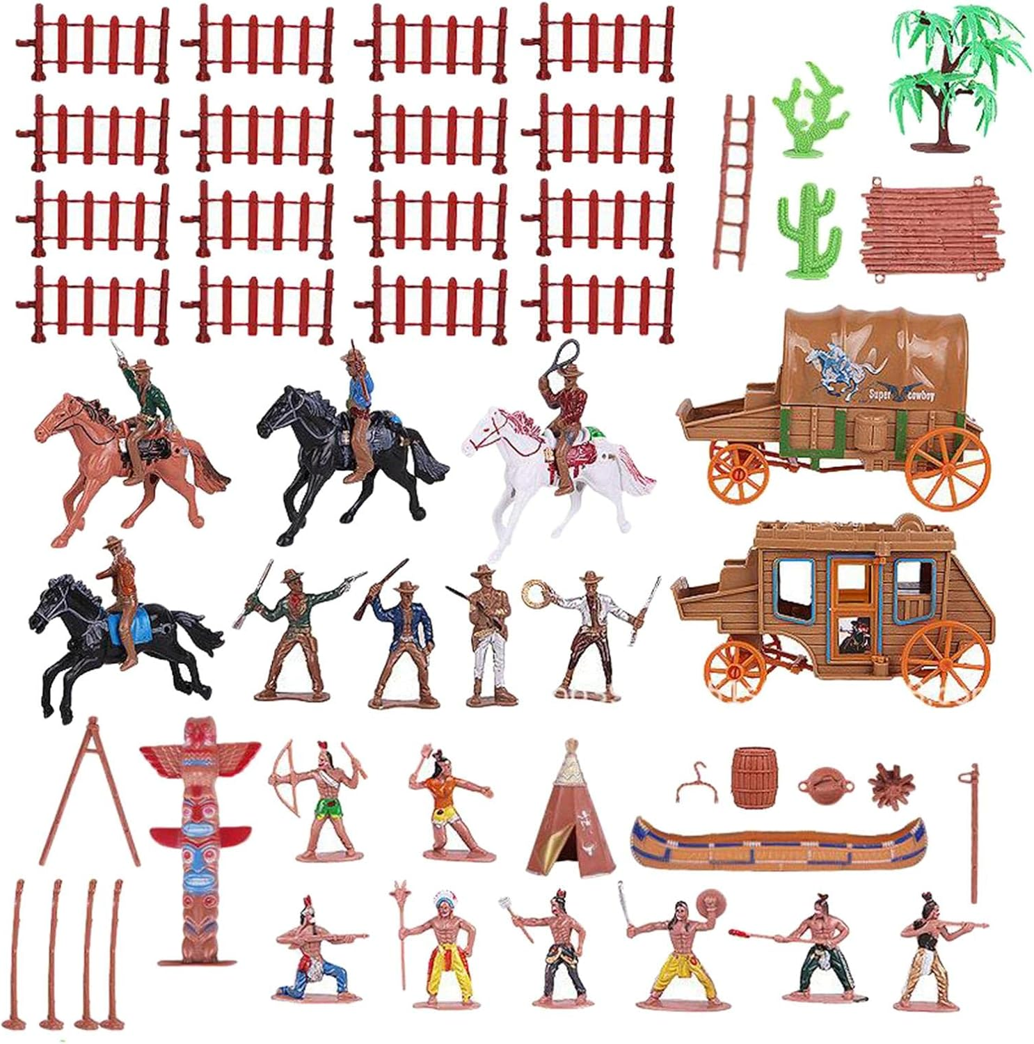 1 Set Cowboys and Plastic Figurines Playset Figures Home Decor image number 1