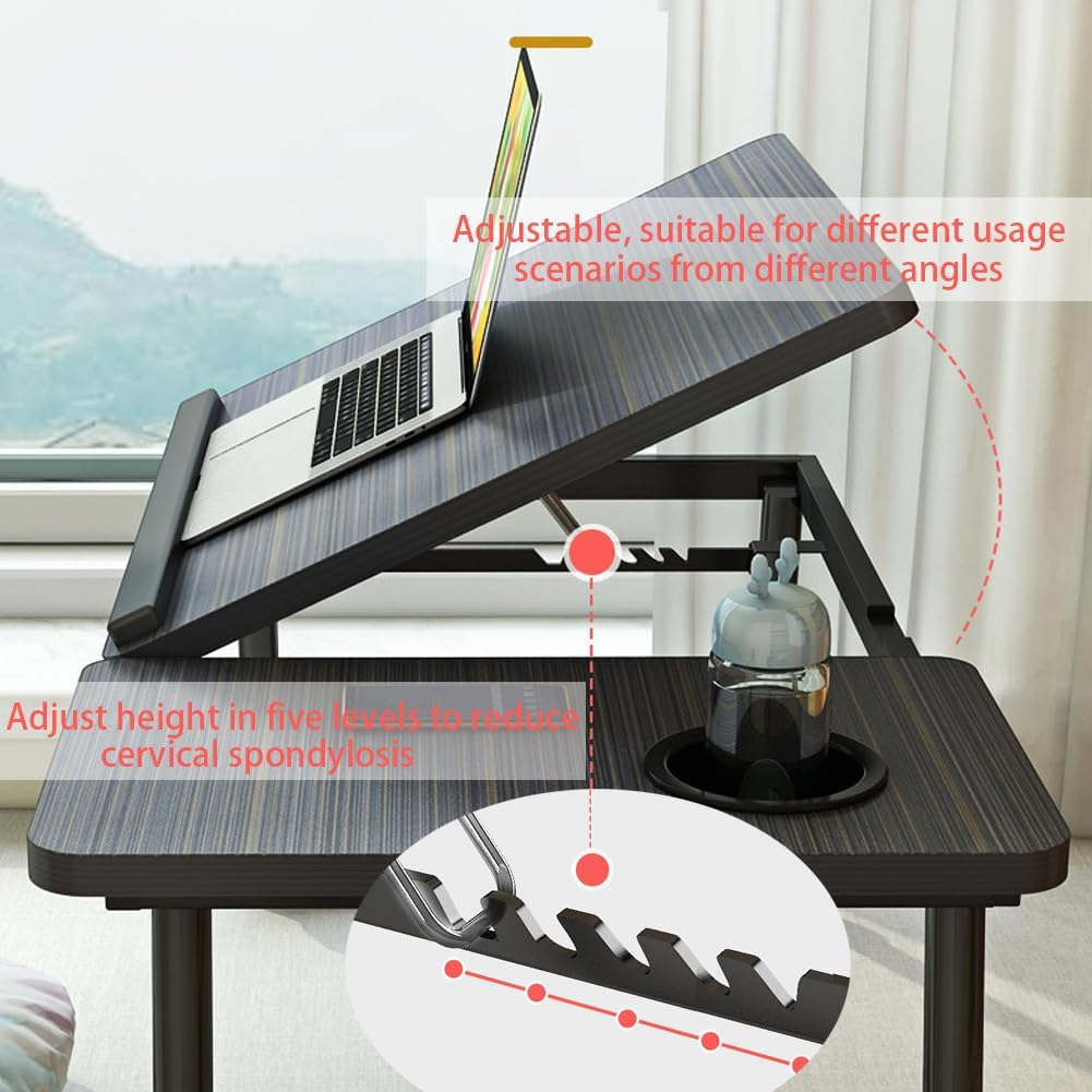 Laptop Desk Adjustable for Bed & Couch &ndash; Portable Lap Desk with Tilting Top, Foldable Legs & Cup Holder, Fits 15.6" Laptops, Lightweight for Writing, Eating, or Reading (22&rdquo; X 13&rdquo;) image number 5