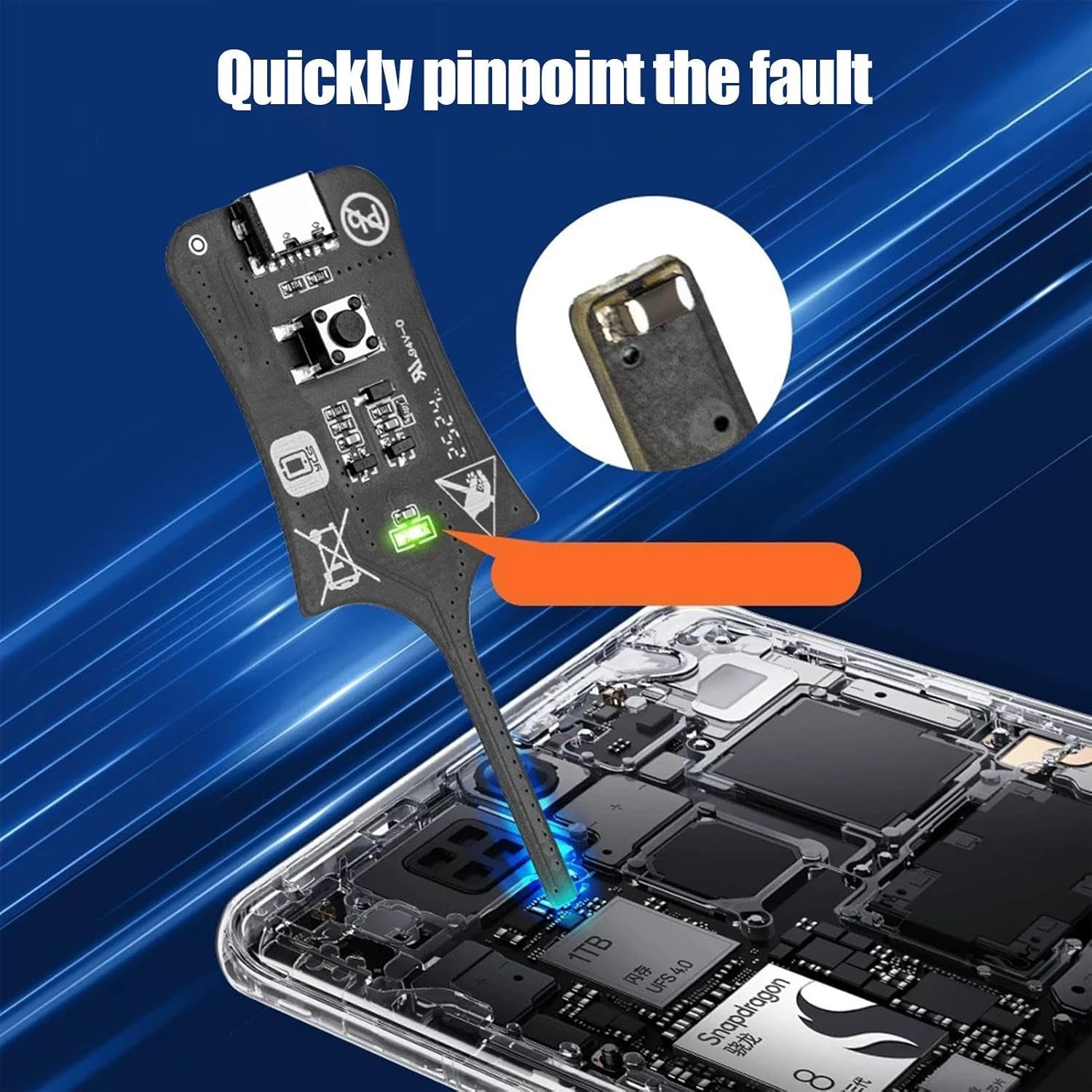 Electronic Motherboard Coil Tester, Inductor Detector Tool, Diagnostic Device, Quick Fault Check Tool for Mobile Phone Repair Professionals image number 1