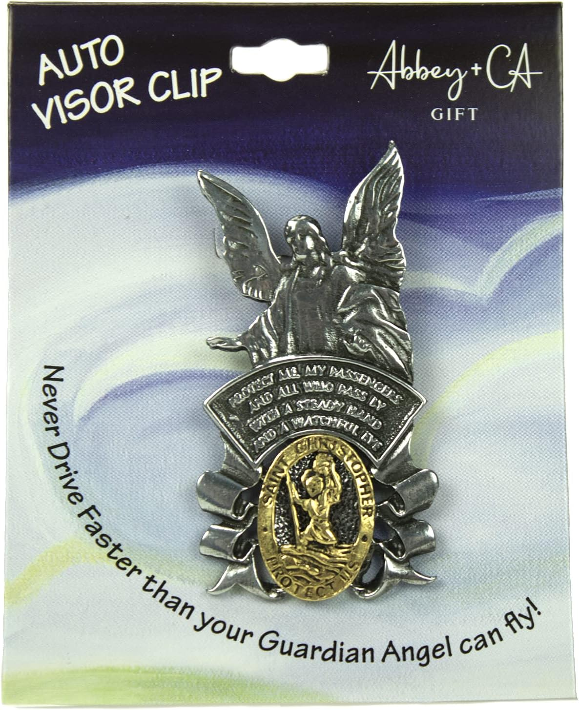 Cathedral Art (Abbey & CA Gift St. Christopher Guardian Angel Sun Visor Clip - Car and Automotive Accessories, Religious Gifts for Christians or Catholics, Charms for Travel Protection Small image number 3