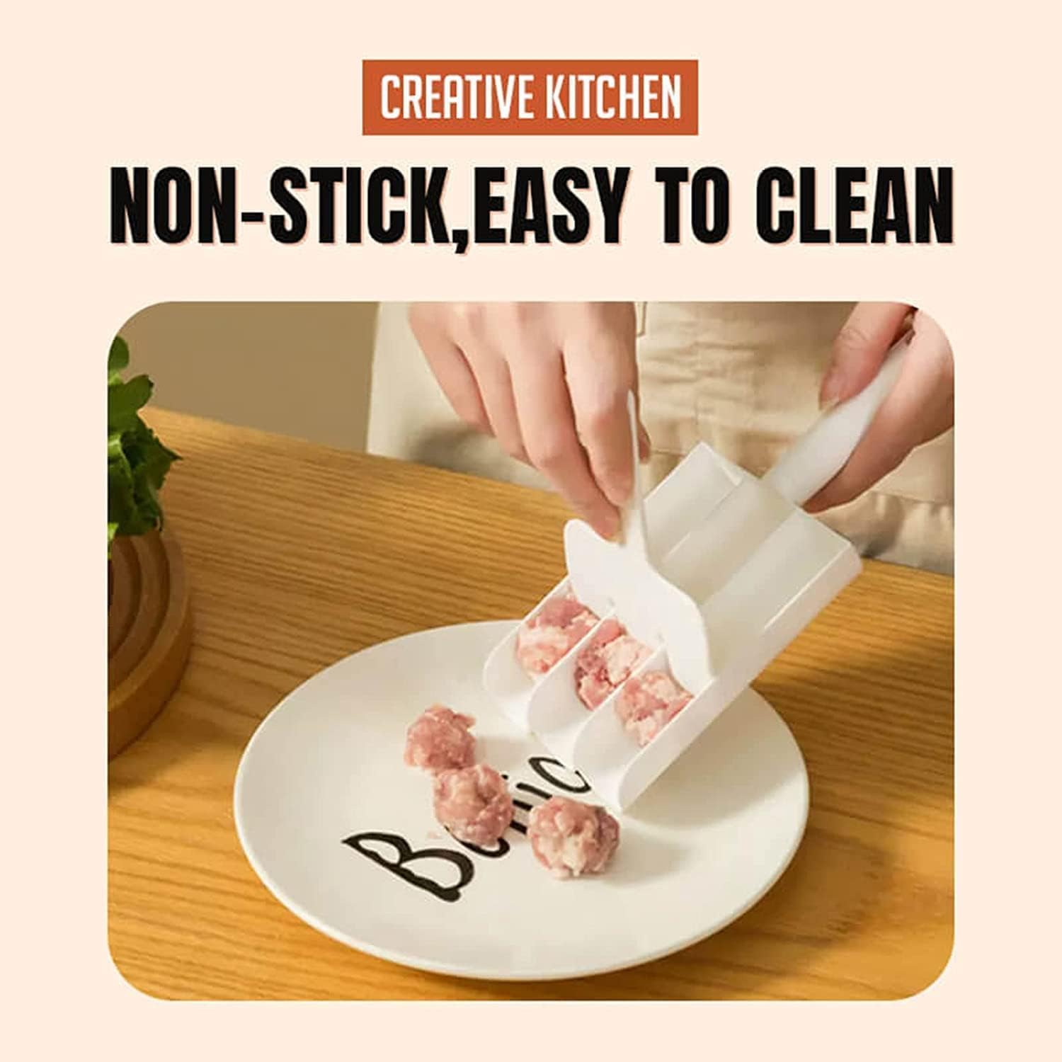 Triple Meatball Maker,Meat Baller Spoon with Cutting Spade,Diy Meatball Making Set for Hot Pot,Home Cooking Tools for Quick Cooping Cookie Dough or Sorbet (1 Pcs) image number 3