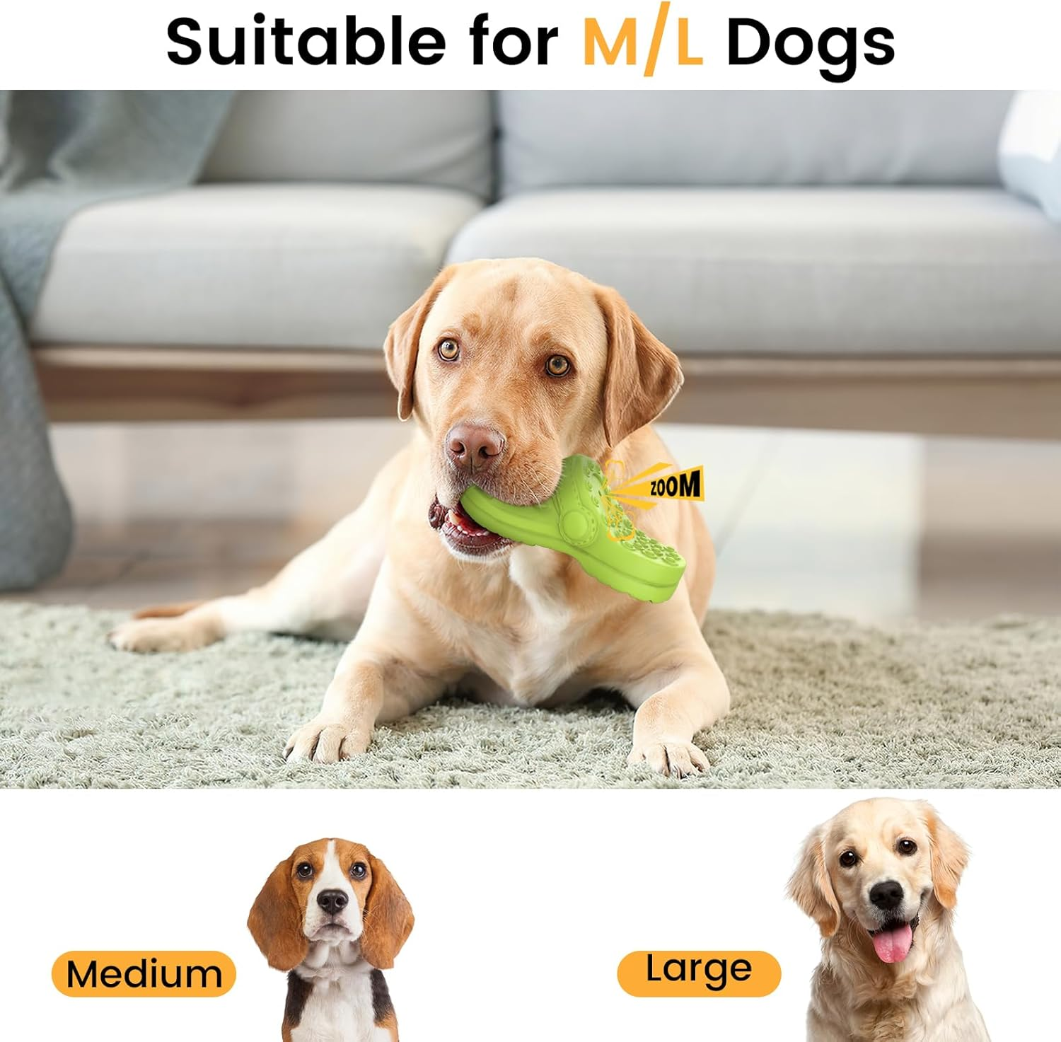 MASBRILL Natural Rubber Dog Chew Toy, Squeaky, Heavy Duty, Super Chewer, Large Dogs image number 6