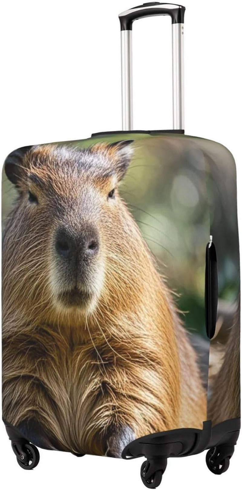 STVYUKL Capybara with Eyes Closed (2) Luggage Cover Personalized Elastic Washable Suitcase Cover Luggage Protector Auti-Scratch Suitcase Case Protector Fits 18-32 Inch Luggage, Black, X-Large image number 2