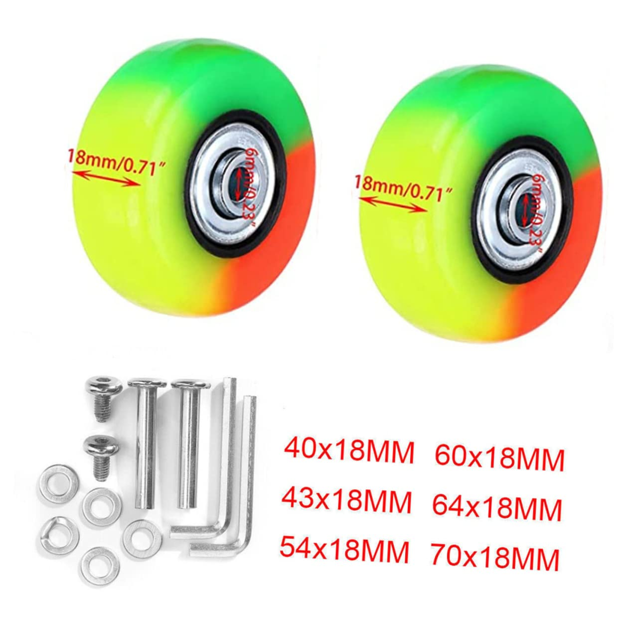 JECOMPRIS 4Sets Replacement Luggage Wheels Swivel Suitcase Wheels for Travel Luggage Bags image number 5