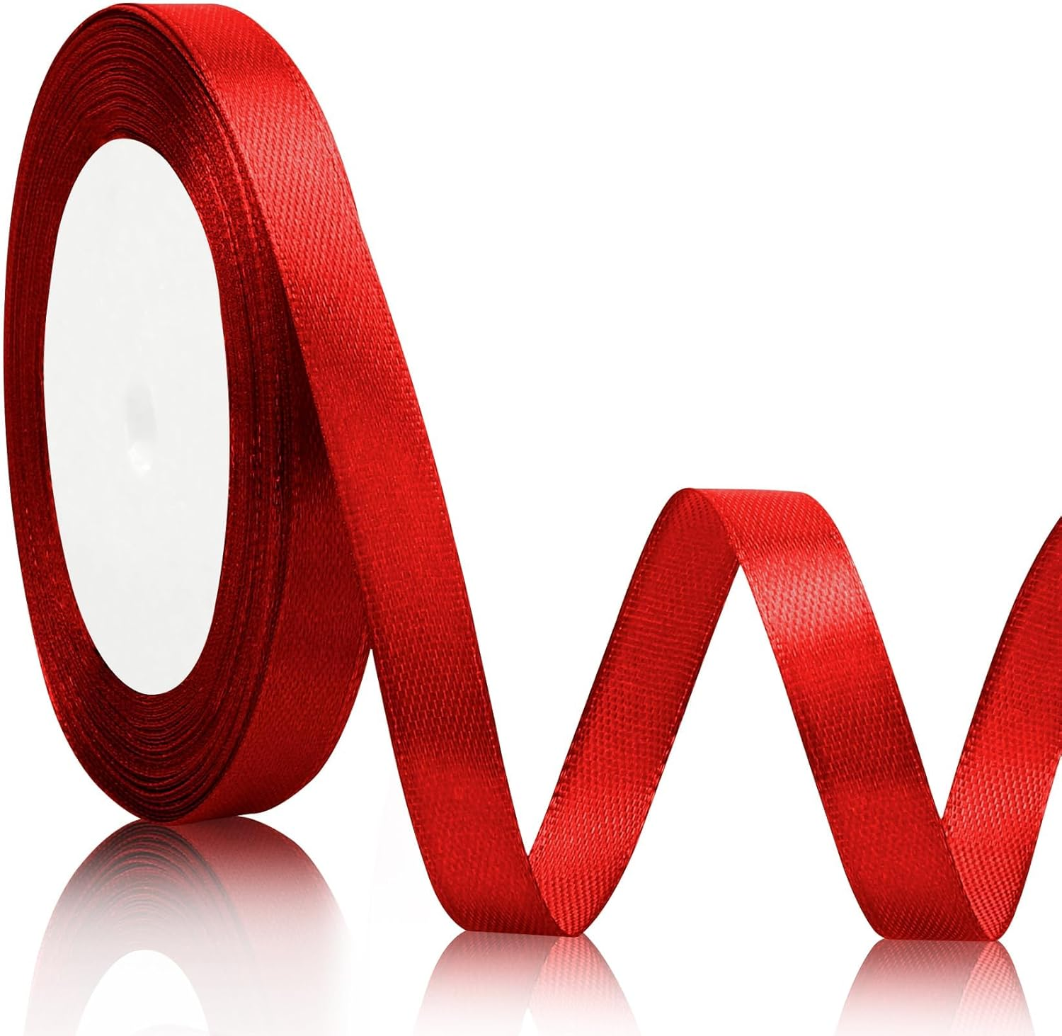 Red Ribbon for Flower Bouquet Red Satin Ribbon for Gift Wrapping 3/8 in 25 Yards Red Hair Ribbons for Women Red Gift Ribbons Red Christmas Ribbon Balloon Ribbon Lei for Invitation Floral