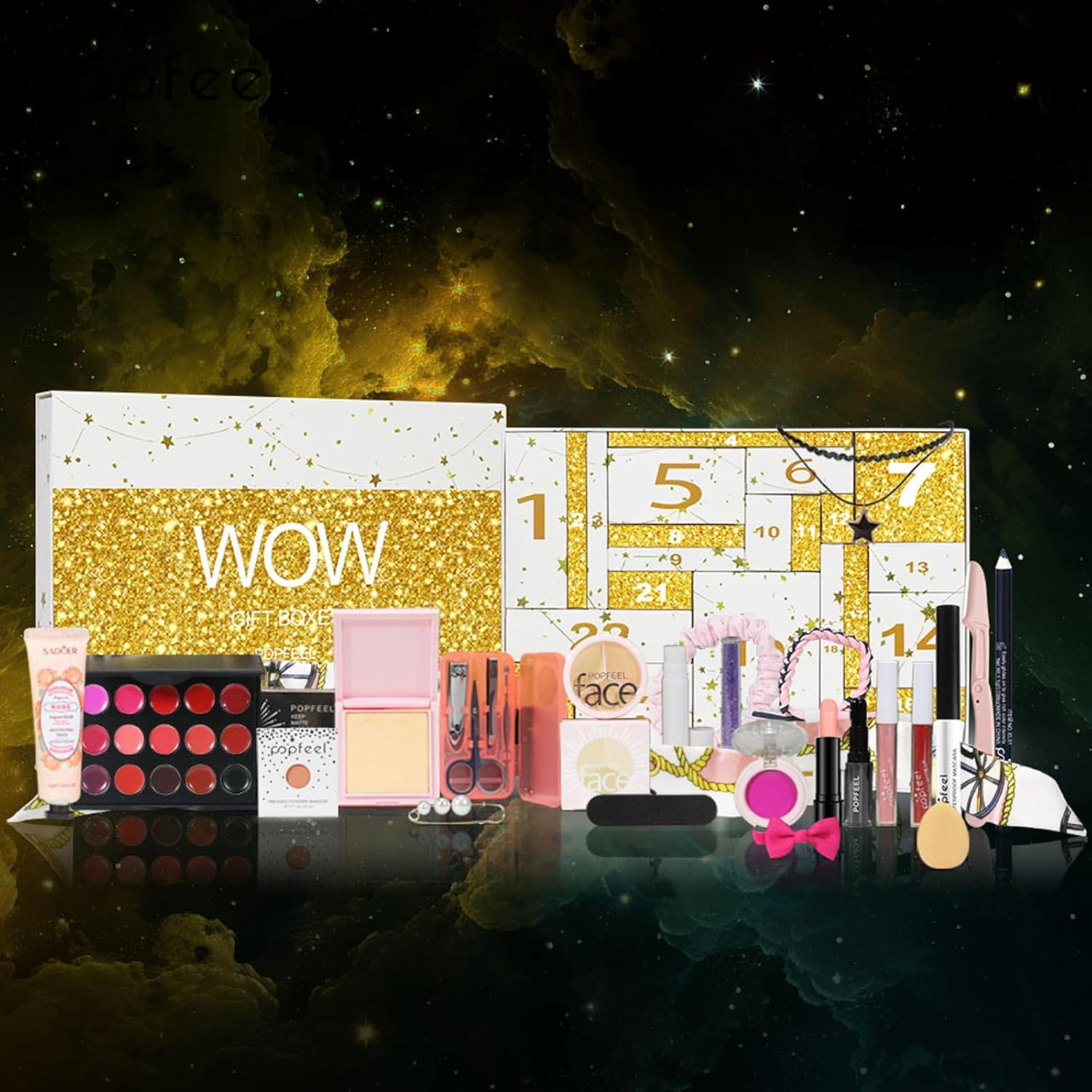 Dynaeuty Christmas Advent Calendar 2025, Christmas Countdown Calendar Surprise Makeup Kit, Xmas Individual Box Calendar for Women Full Kit - C image number 3