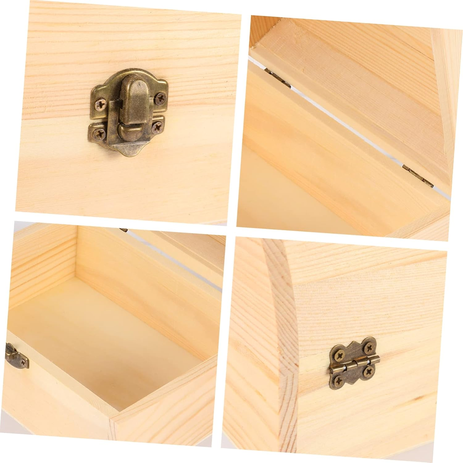 Mobestech Solid Wood Treasure Box Large Storage Box Lids Toy Storage Wooden Chest Desktop Organizer