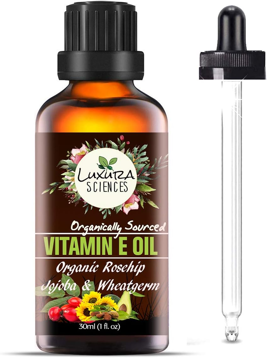Luxura Sciences Organic Vitamin E Oil 30Ml.(Specialist Skin Care Oil - Dark Spots, Skin Brightening, Skin Glow, Ageing, Uneven Skin Tone) Naturally Sourced.