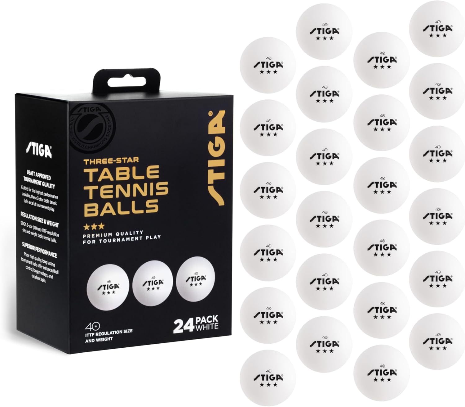 Stiga 3-Star Table Tennis Balls