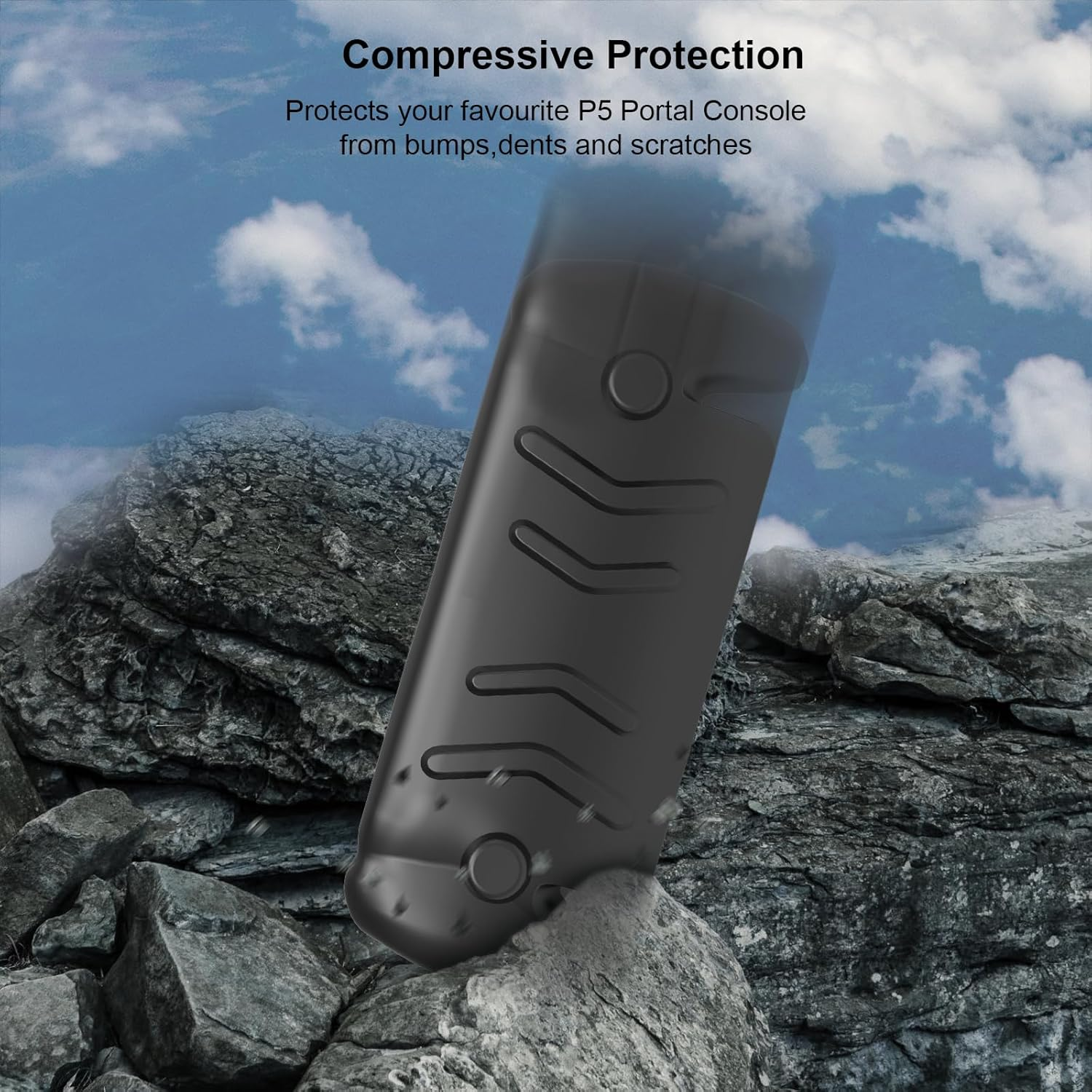 Protective Case Compatible with Playstation Portal,Hard Cover Shell and TPU Back Case with Adjustable Kickstand for PS Portal (Black) image number 6